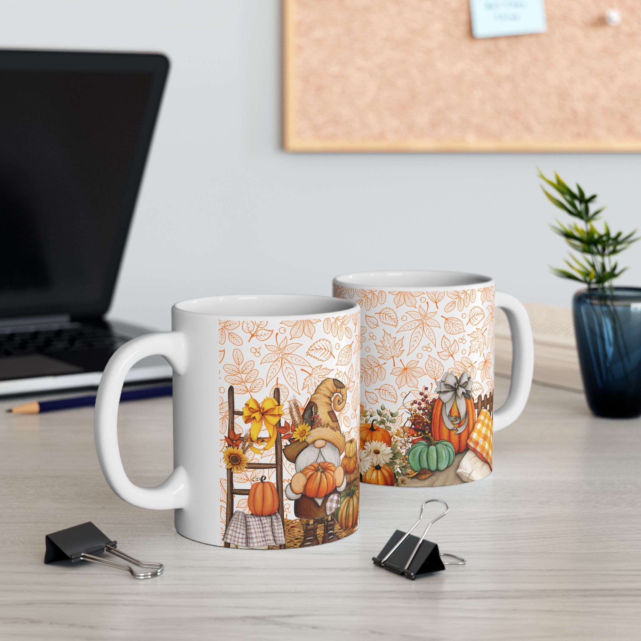 Autumn Pumpkins and Sunflowers Mug - view 3