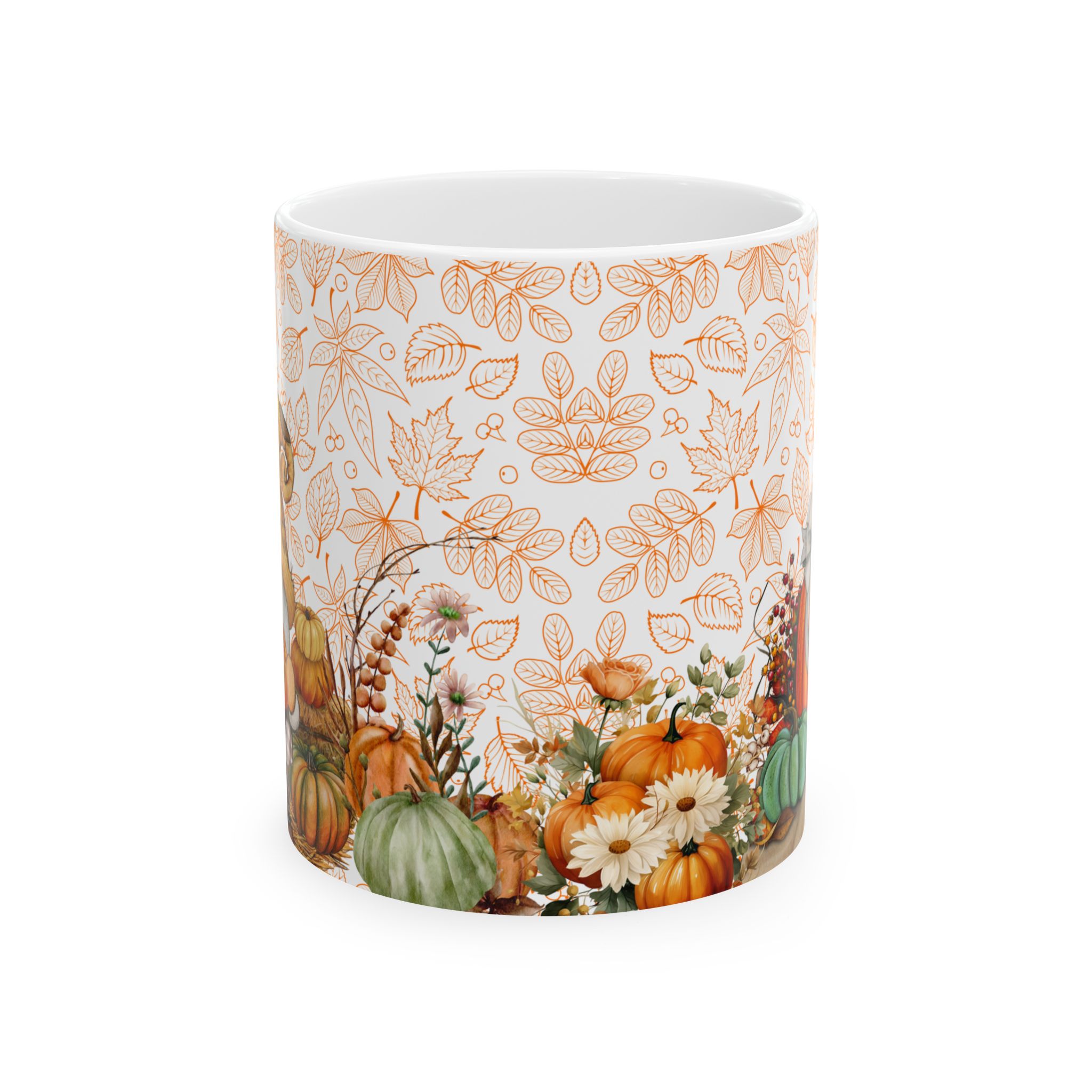 Autumn Pumpkins and Sunflowers Mug - view 4
