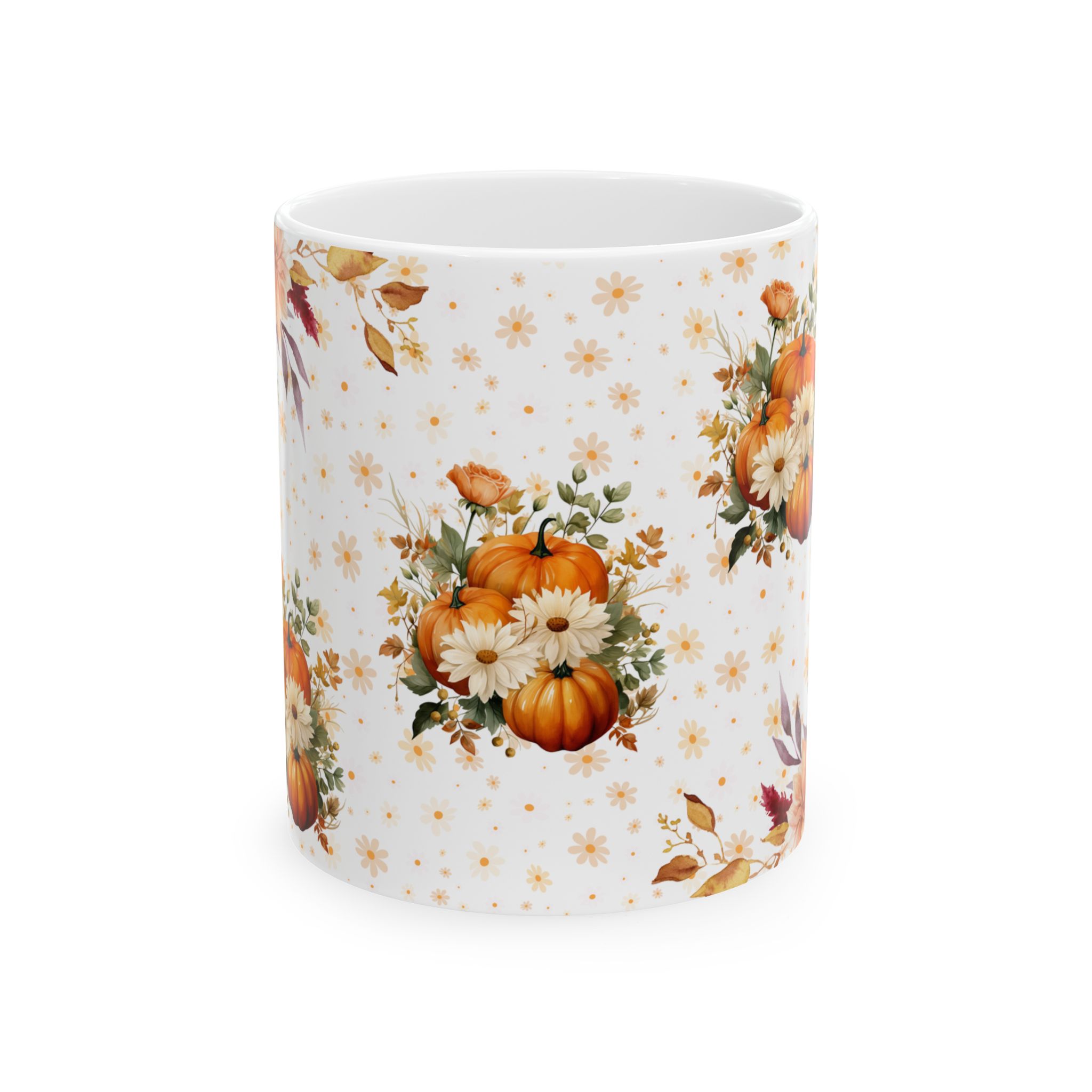 Autumn Pumpkin Floral Mug - view 4