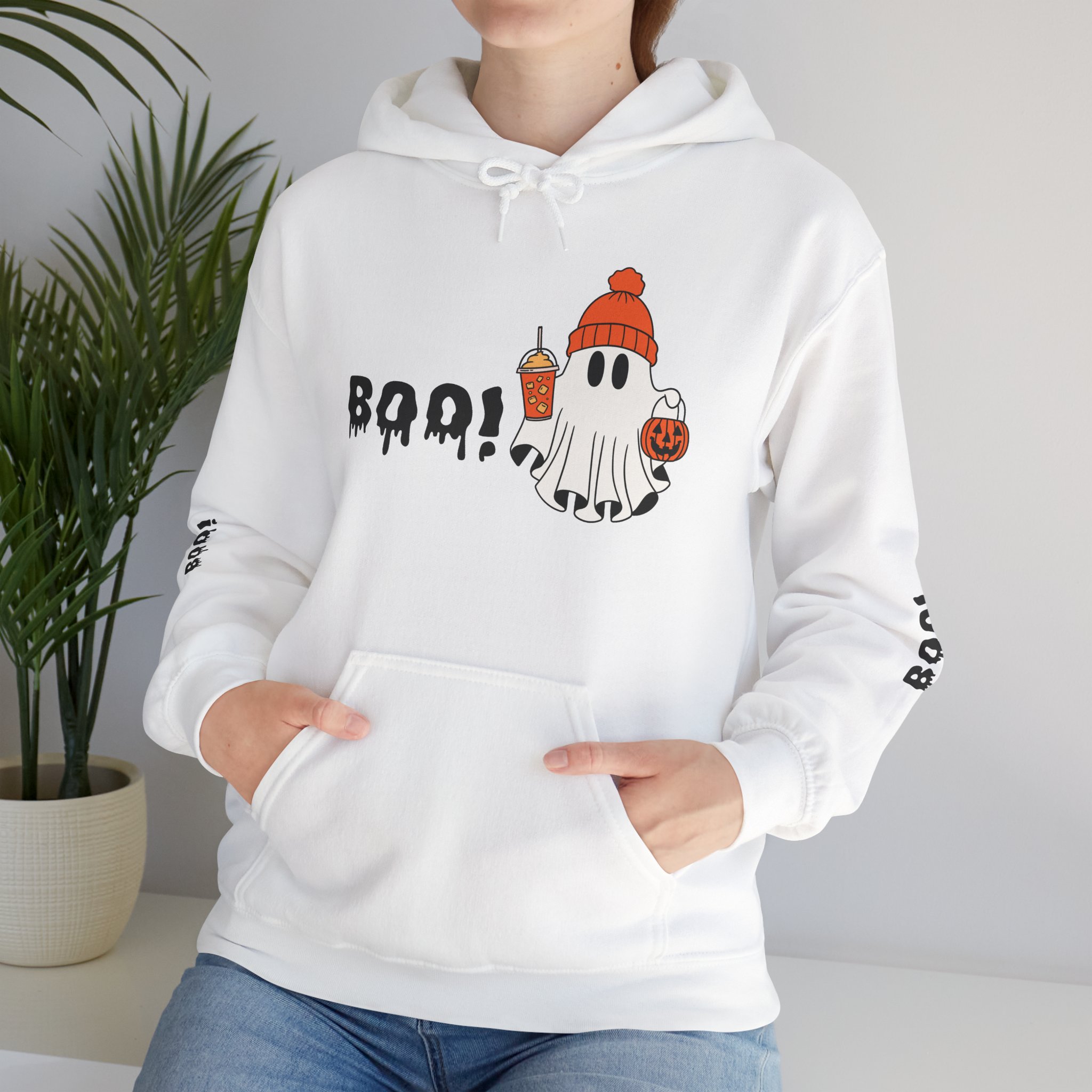 Ghost Wearing Beanie Hoodie