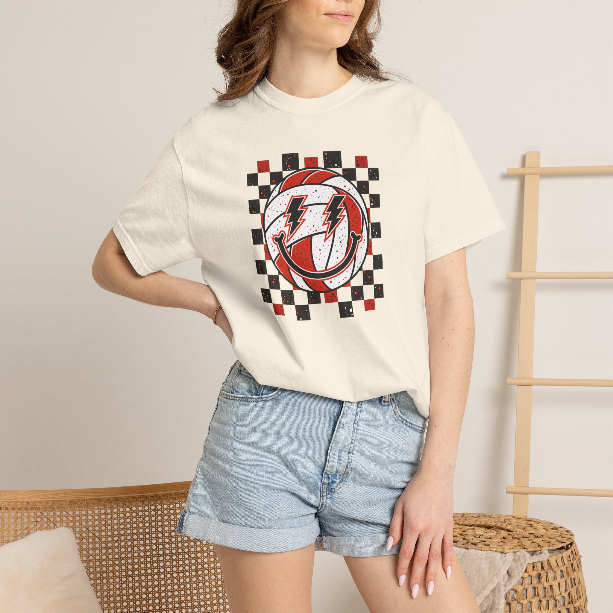 Volleyball Smiley Custom Comfort Color Tee product thumbnail image