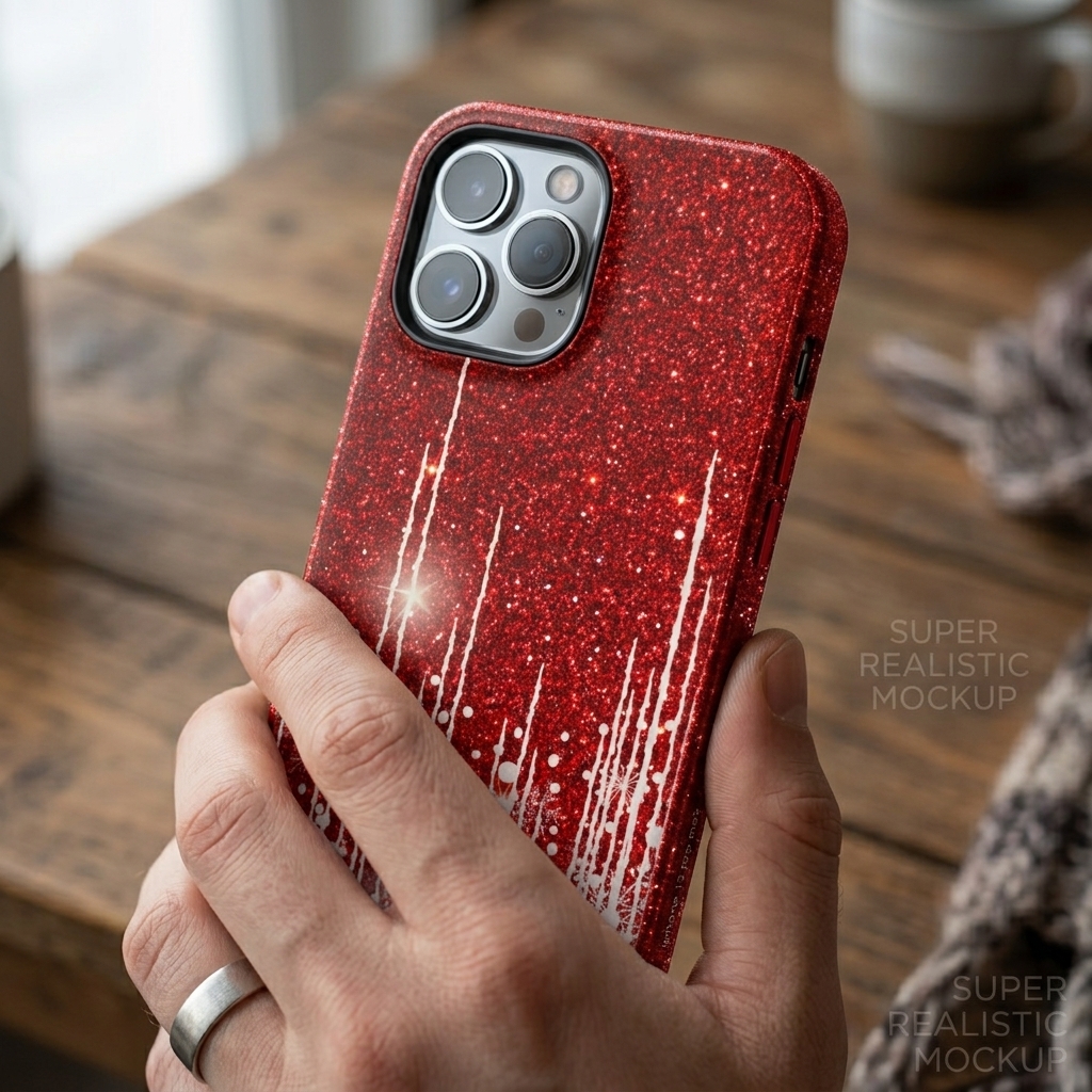 Red Glitter Drip Phone Case - view 2