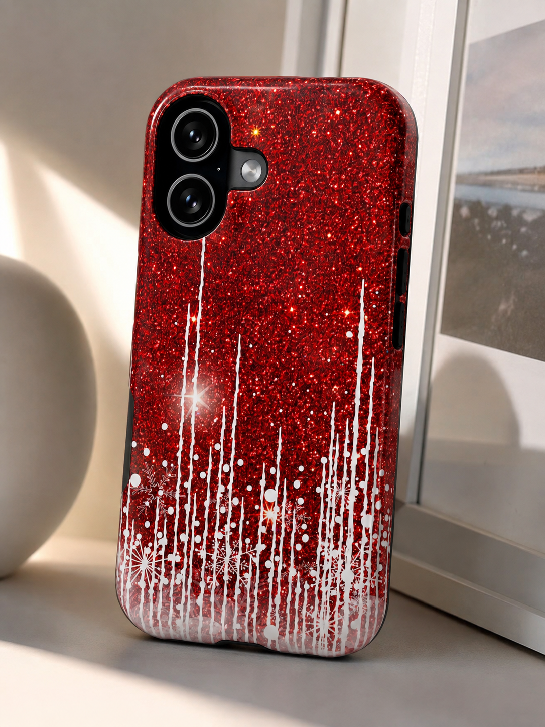 Red Glitter Drip Phone Case - view 3