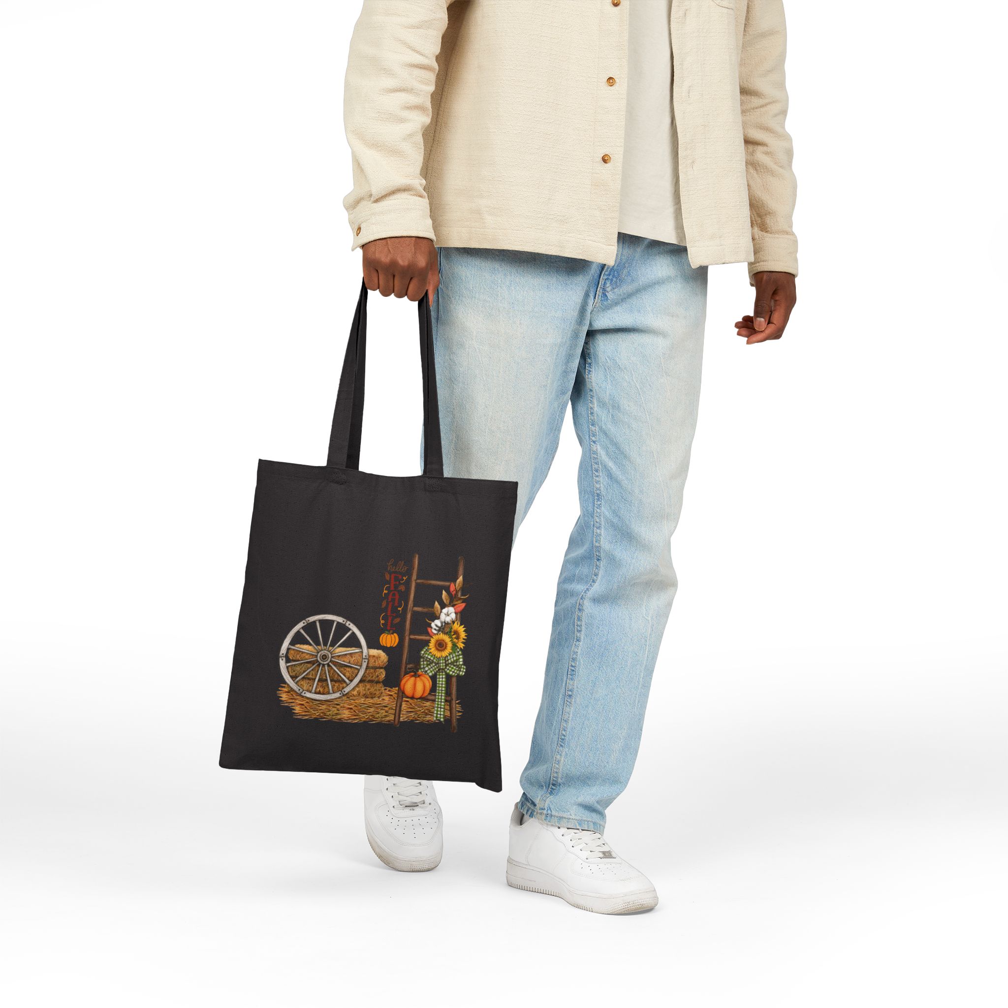 Rustic Fall Ladder and Wheel Tote Bag - view 4