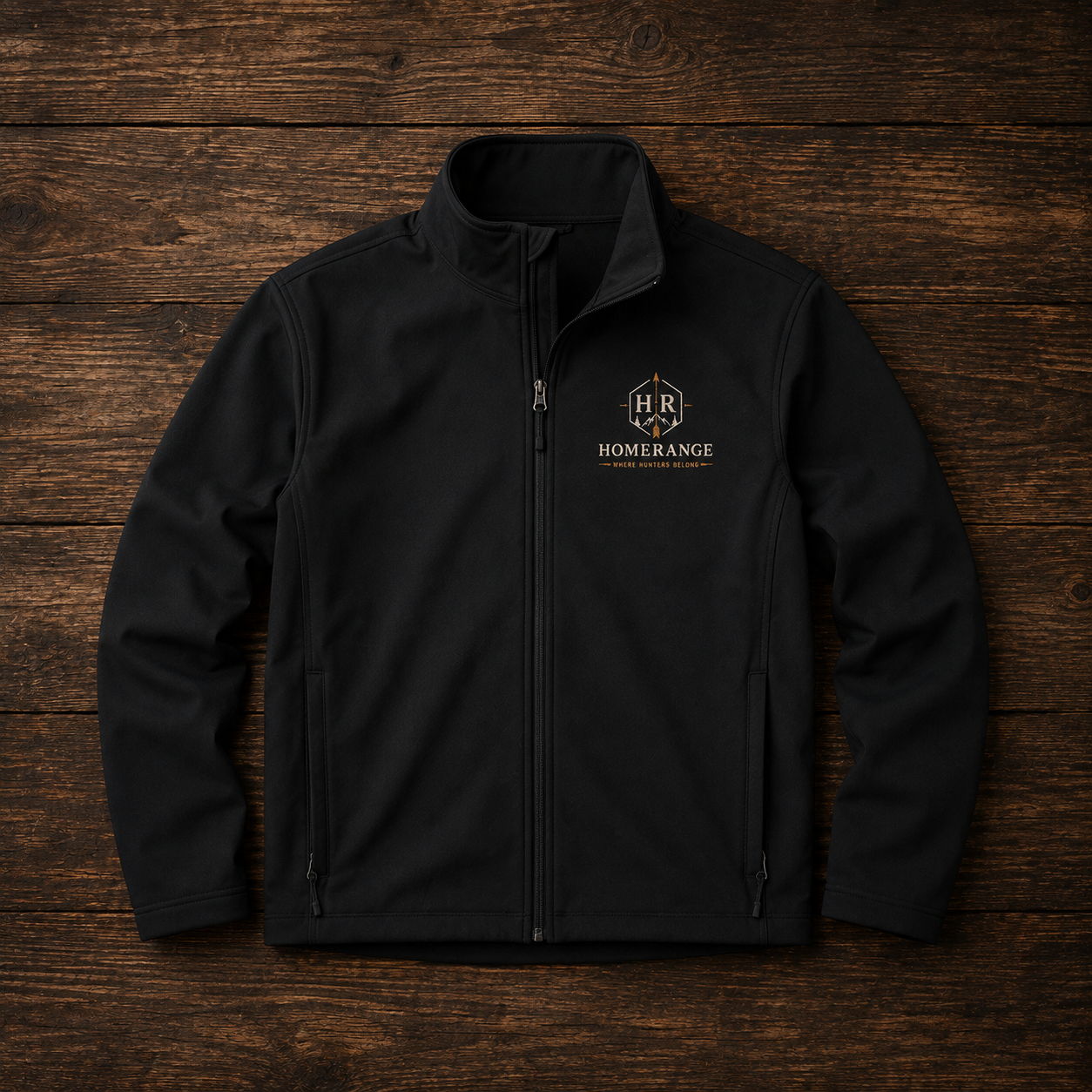 HomeRange Men’s Field Jacket | Black Embroidered