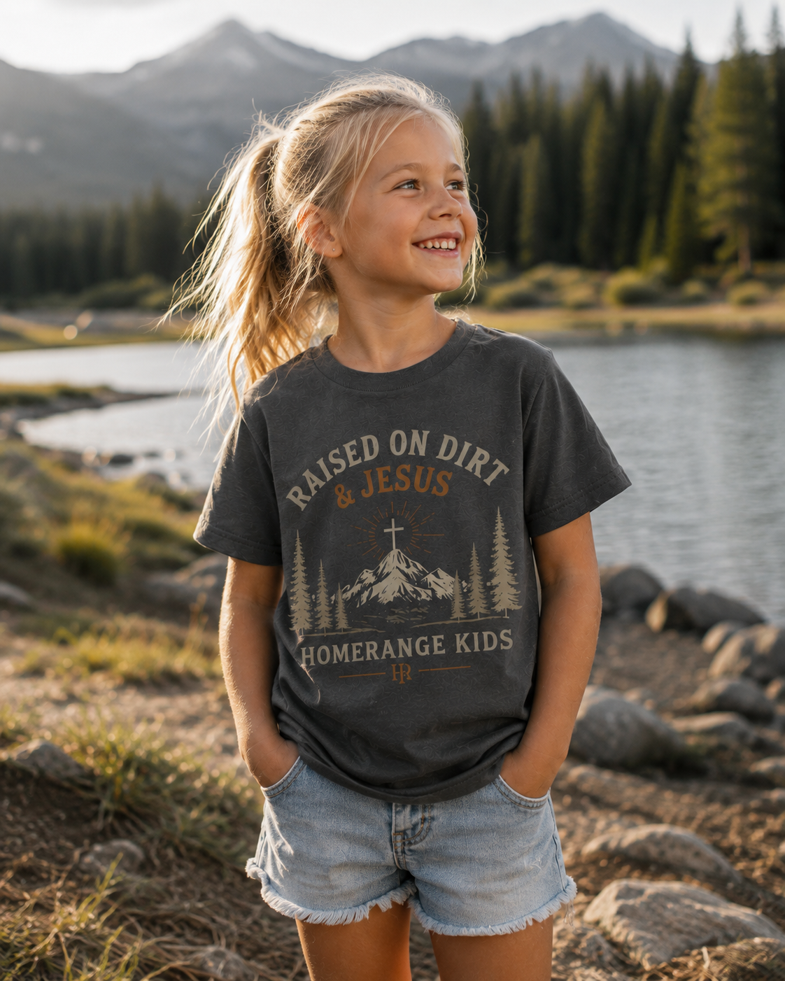 Raised on Dirt & Jesus| HomeRange Kids tee