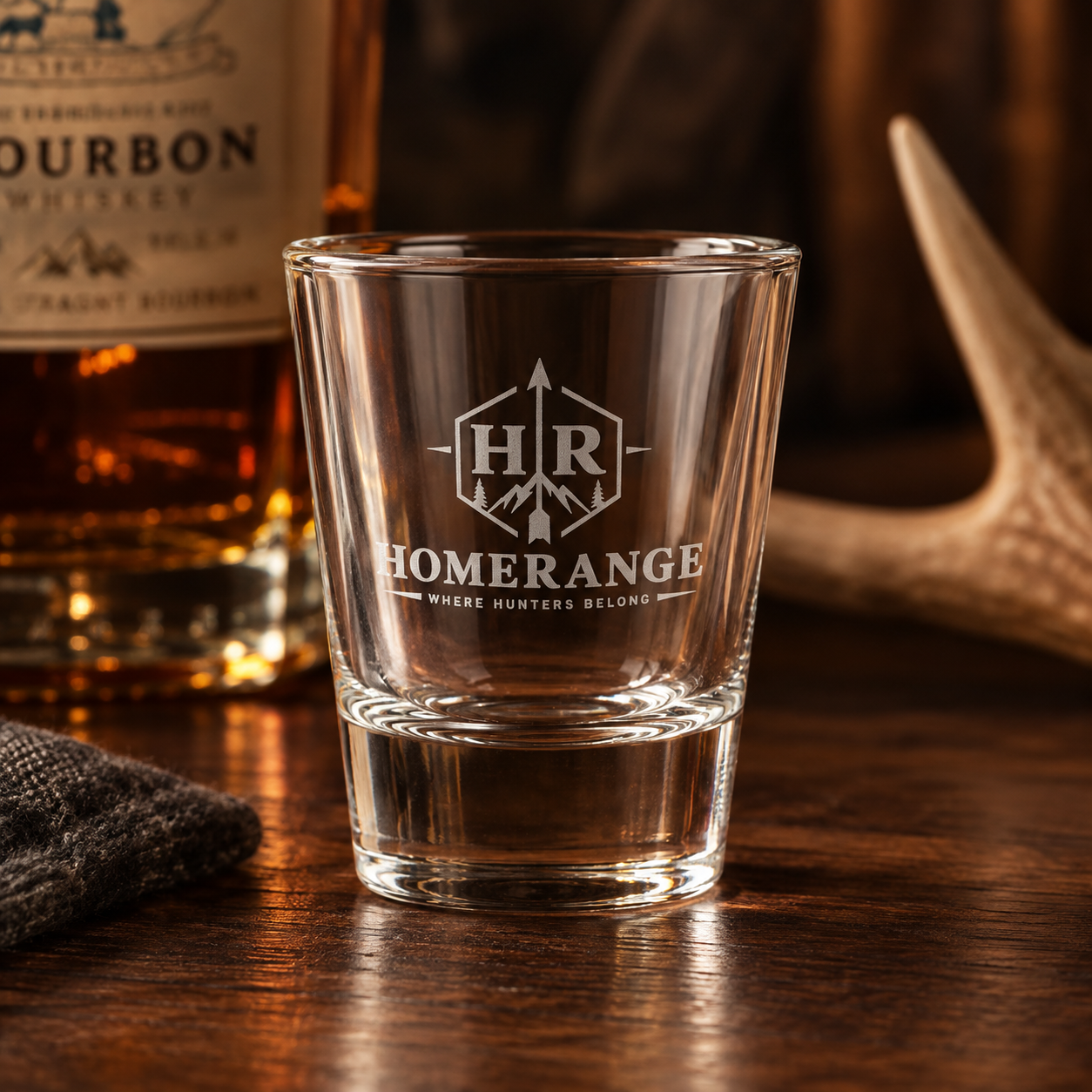 HomeRange Classic Logo Shot Glass | Engraved 1.5oz