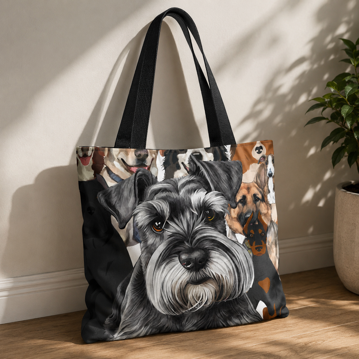 Schnauzer Pattern Tote Bag