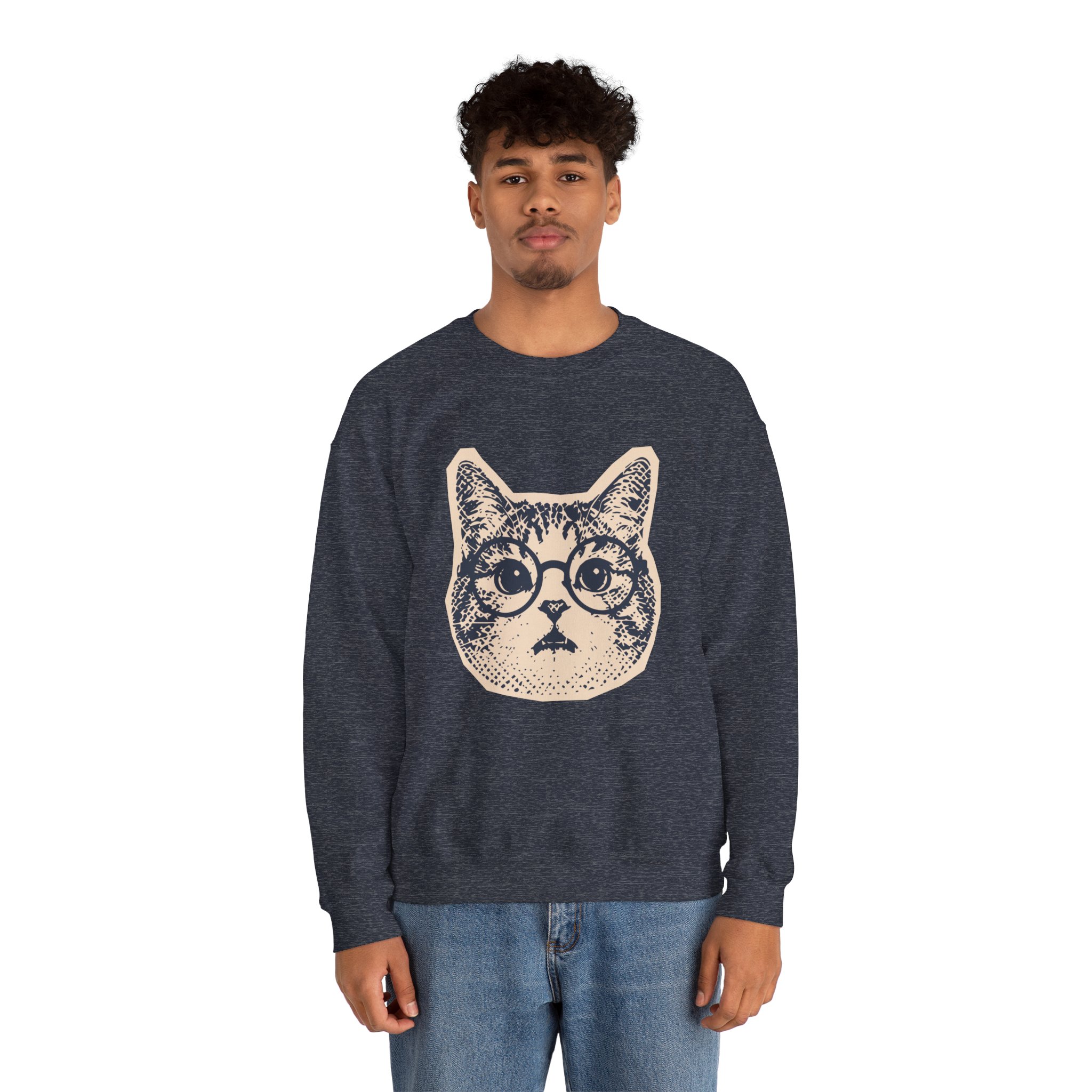 Vintage Cat with Glasses sweatshirt - view 3