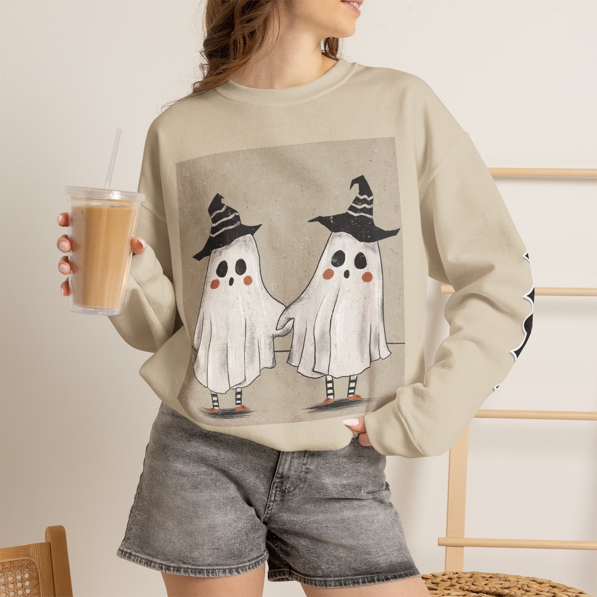 Cute Ghost Duo Halloween Sweatshirt