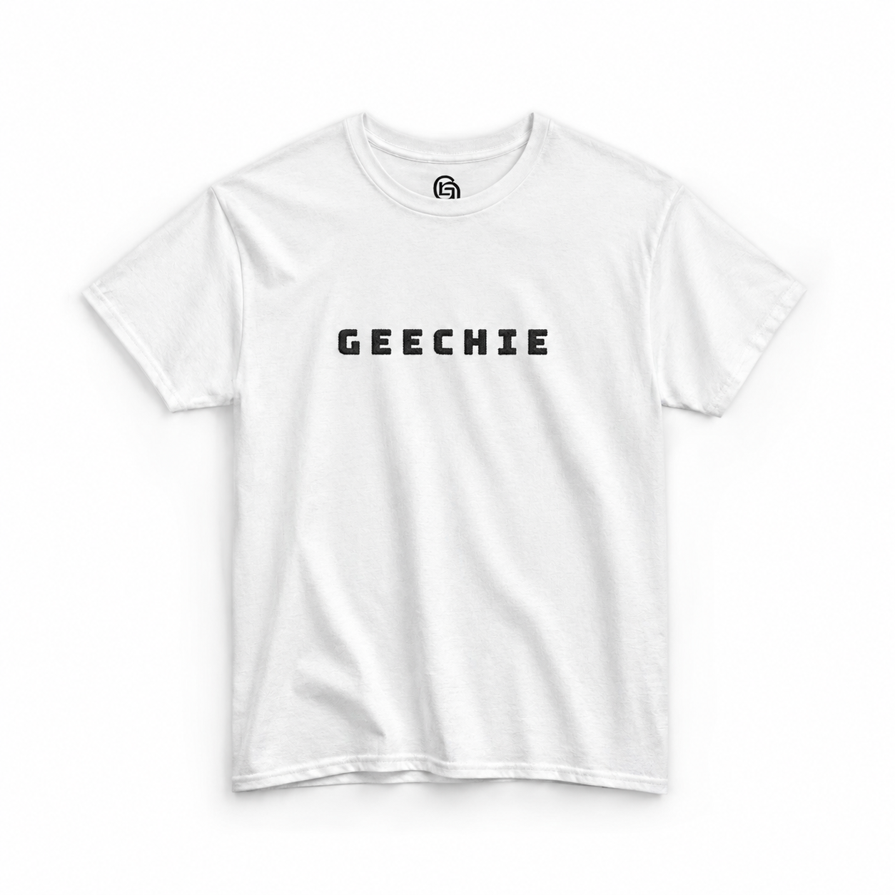 GEECHIE Embroidered | Unisex Heritage Tee — White mockup 2