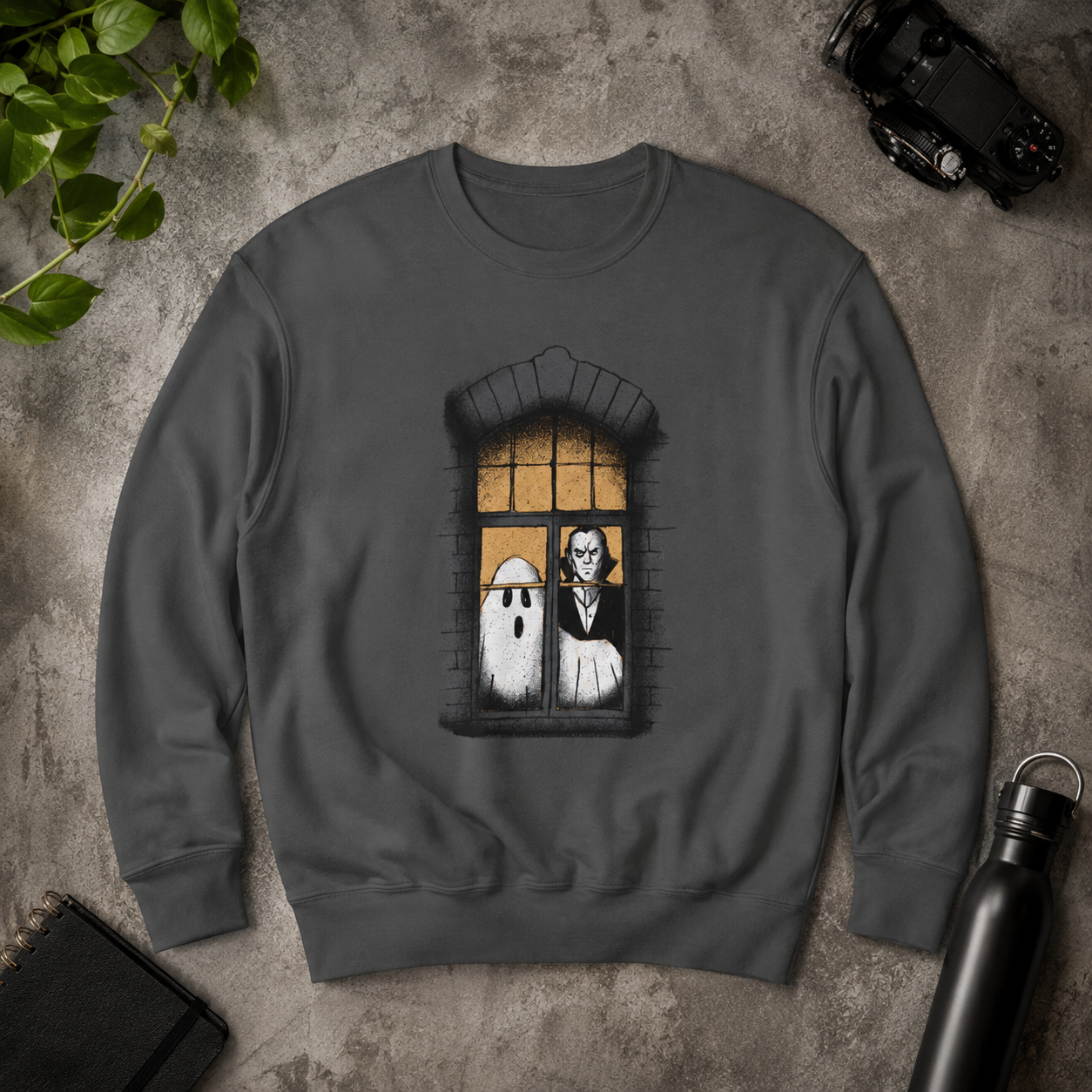Ghost and Vampire Window Sweatshirt