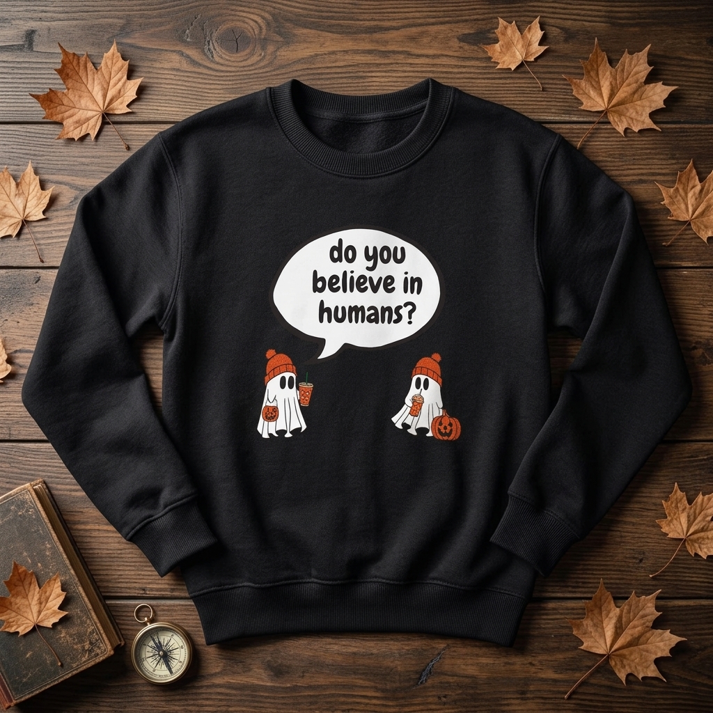 Do You Believe in Humans? Ghost Duo Sweatshirt