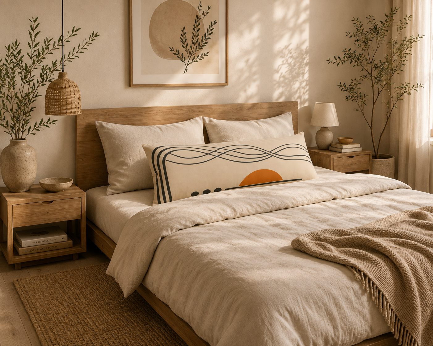 Golden Botanica Long Lumbar Pillow mockup 3