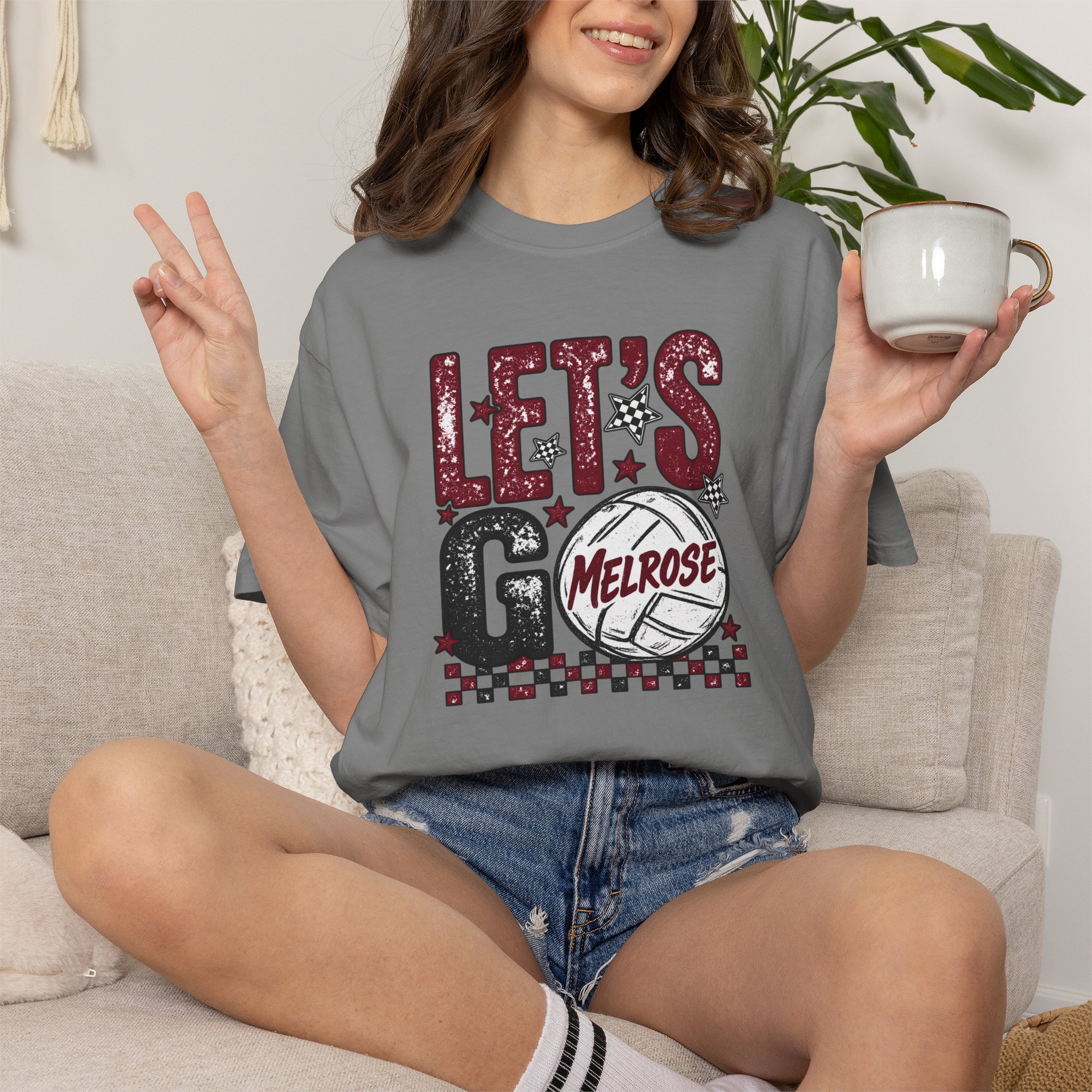 Customizable Let's Go Volleyball Tee product thumbnail image