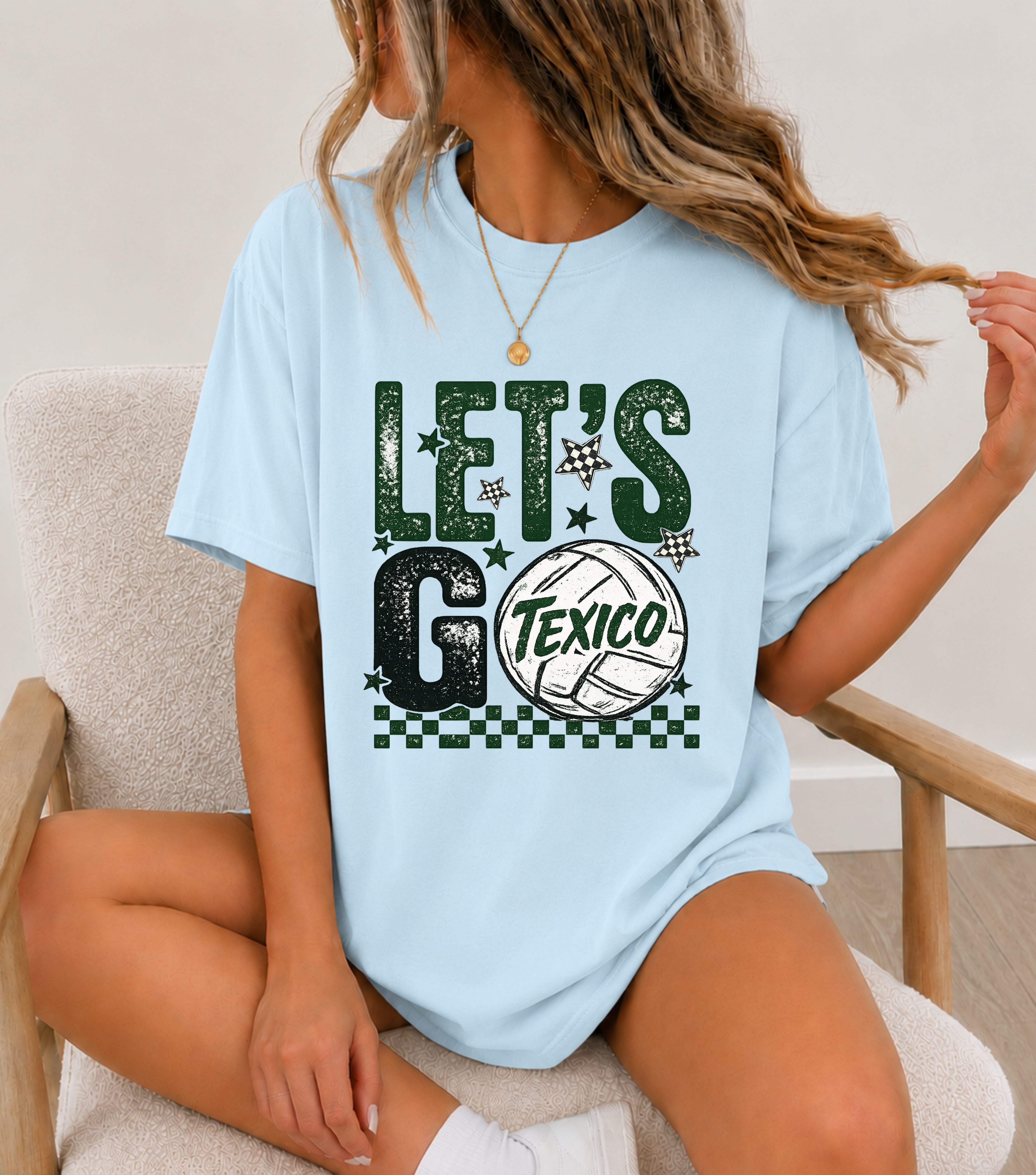 Customizable Let's Go Volleyball Tee product thumbnail image