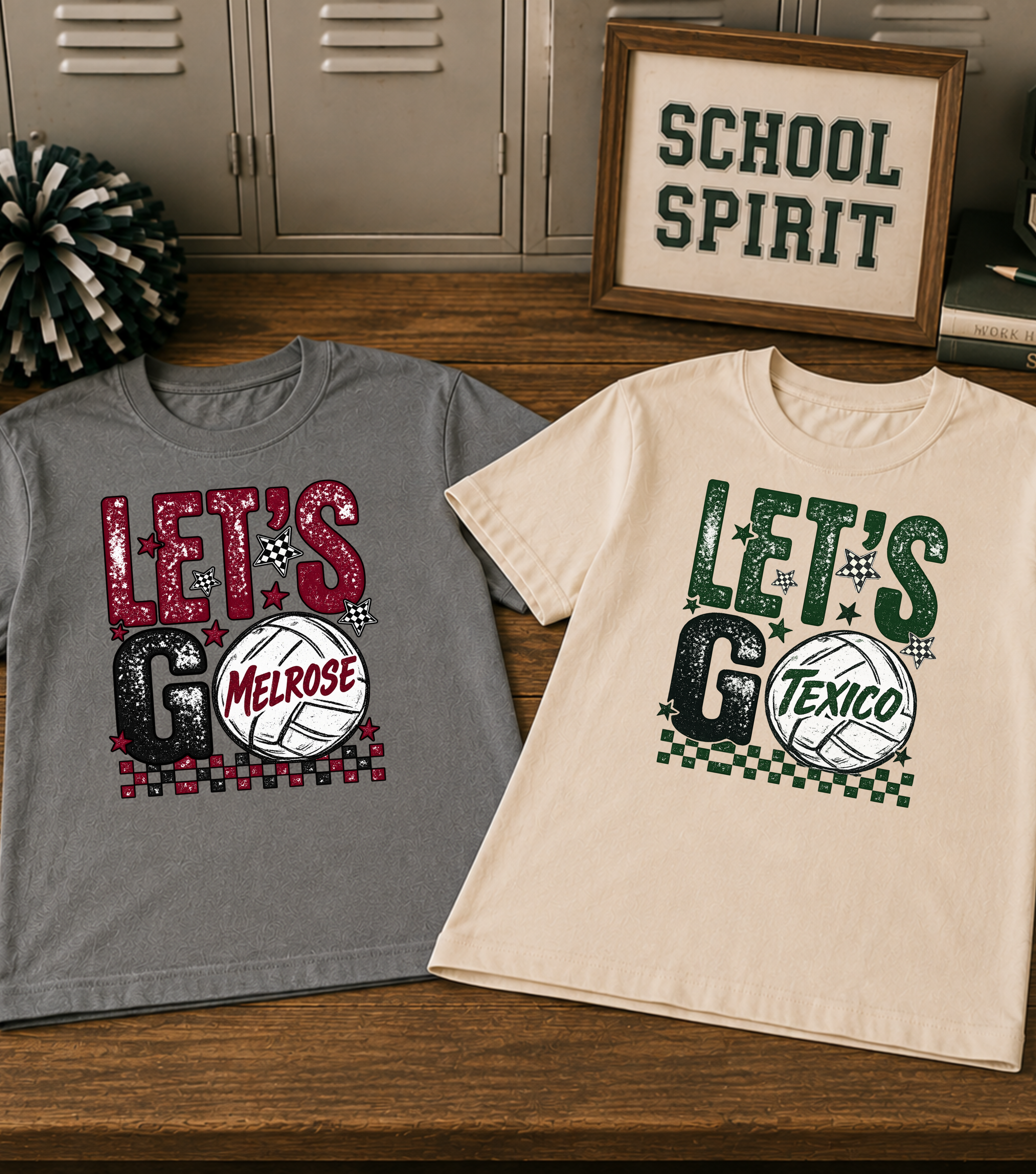 Customizable Let's Go Volleyball Tee product thumbnail image