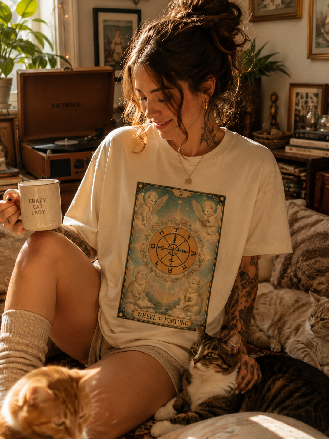 Wheel of Fortune Tarot Tee — Vintage Tarot Card T-Shirt 