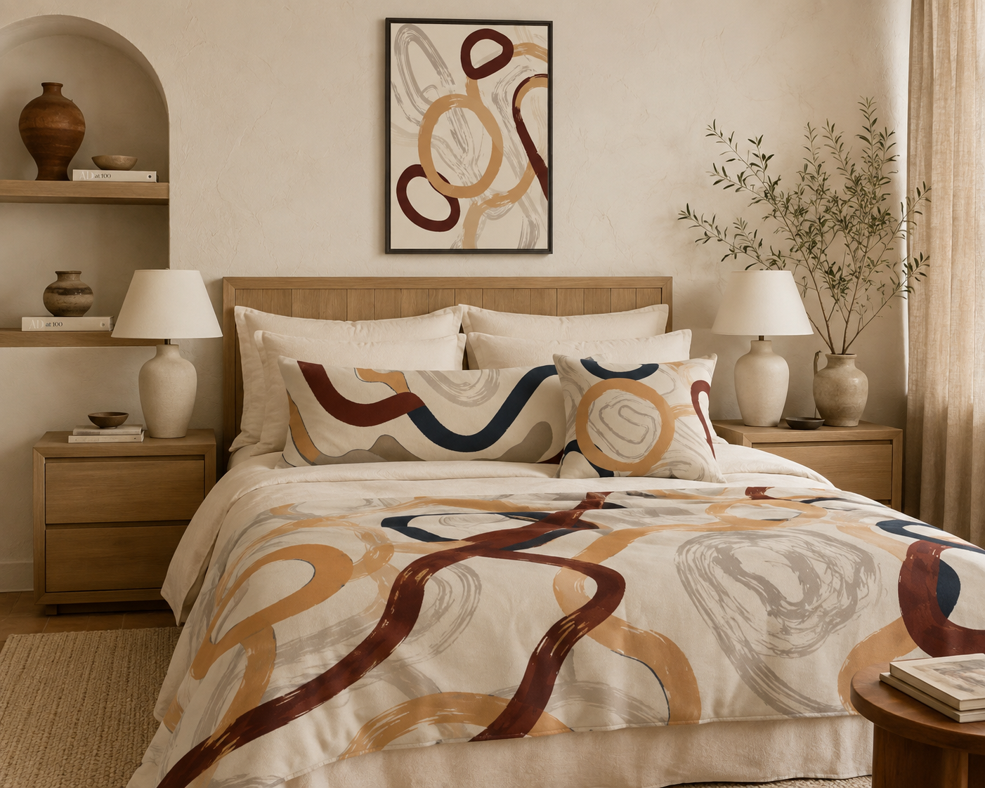 Abstract Wavy Lines Body Pillow mockup 2
