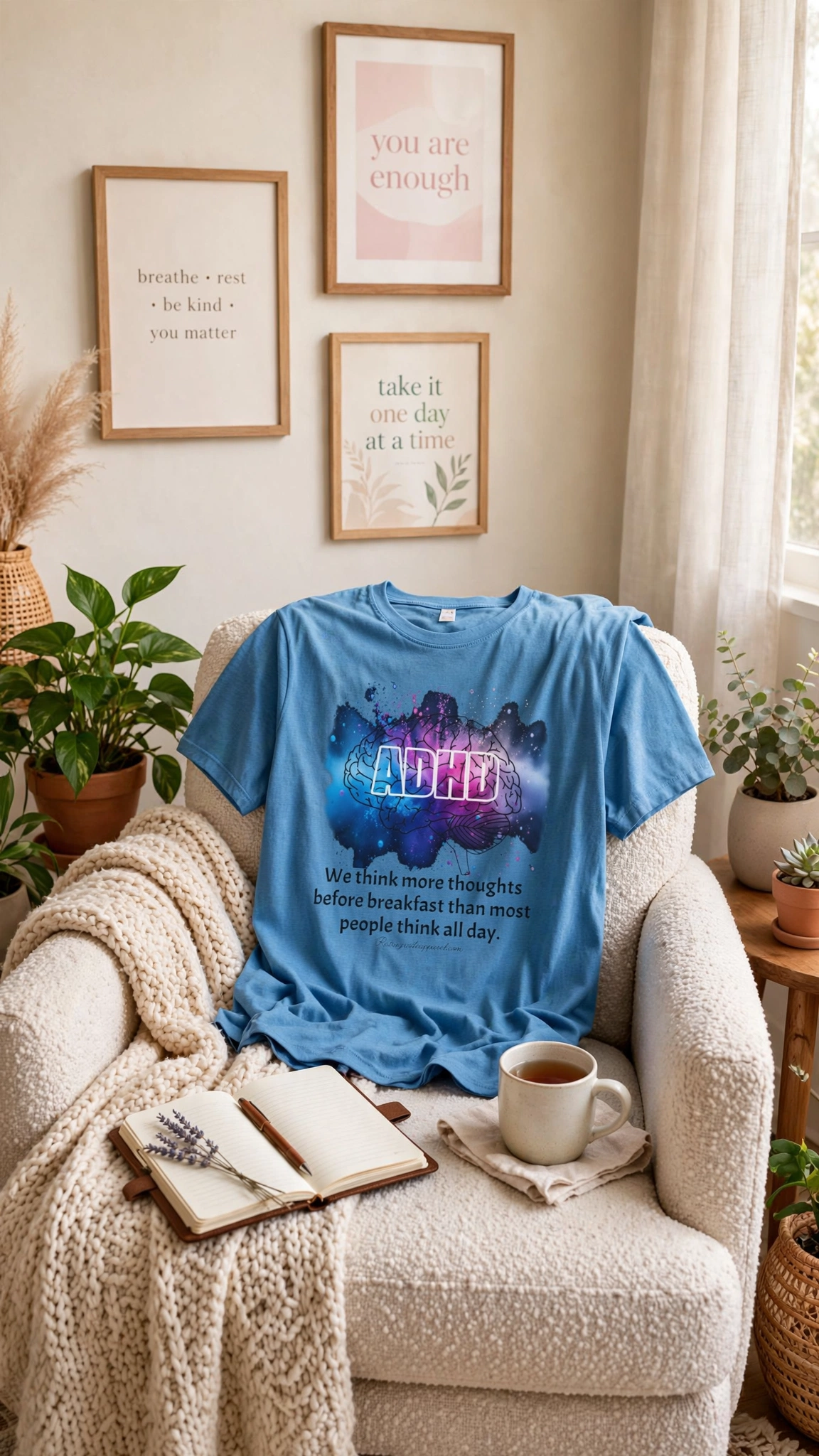 Attention Deficit Awareness T-Shirt, ADHD, Neurodivergent Graphic Tee, Mental Health – Azalea, S