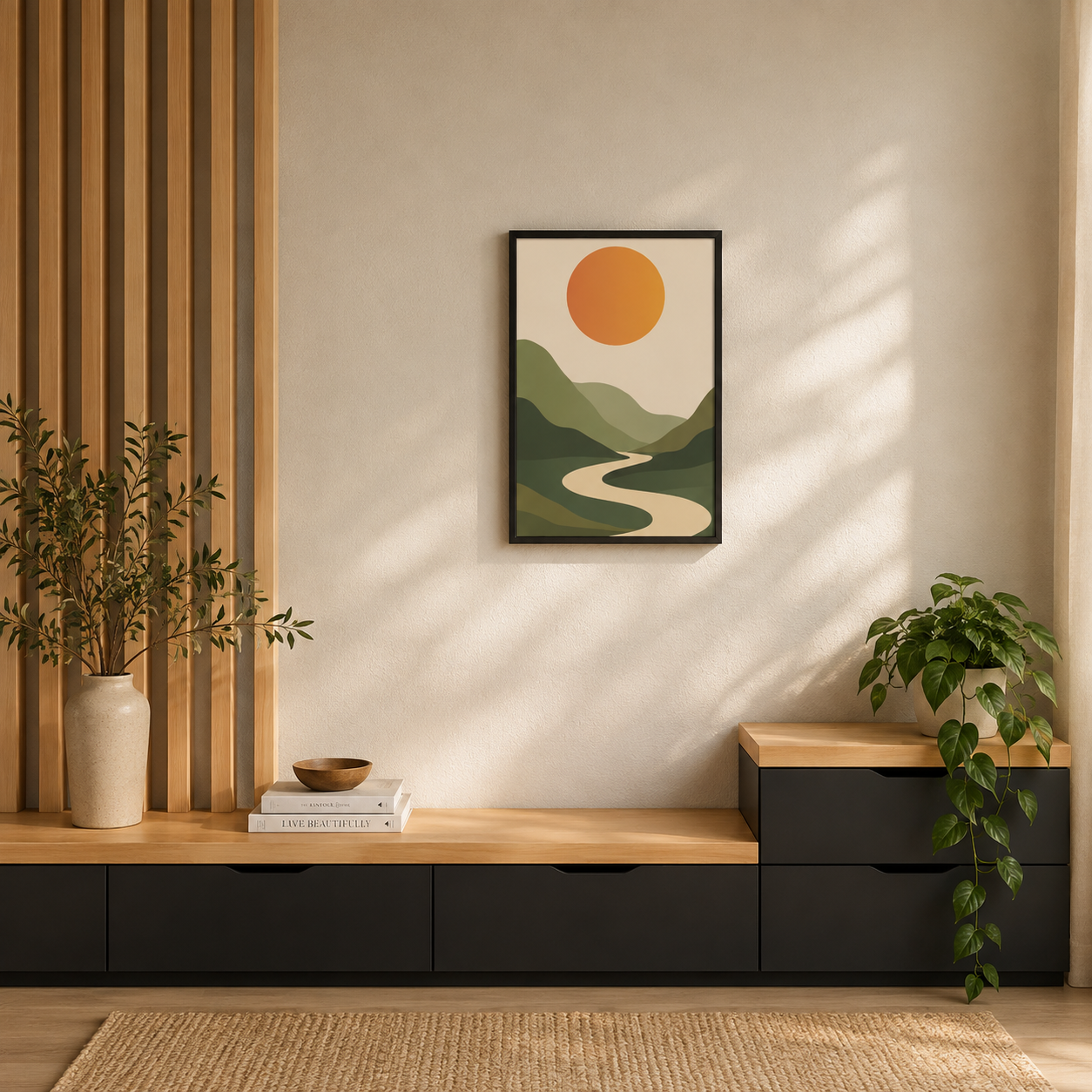 Abstract Mountain Landscape Wall Art mockup 1