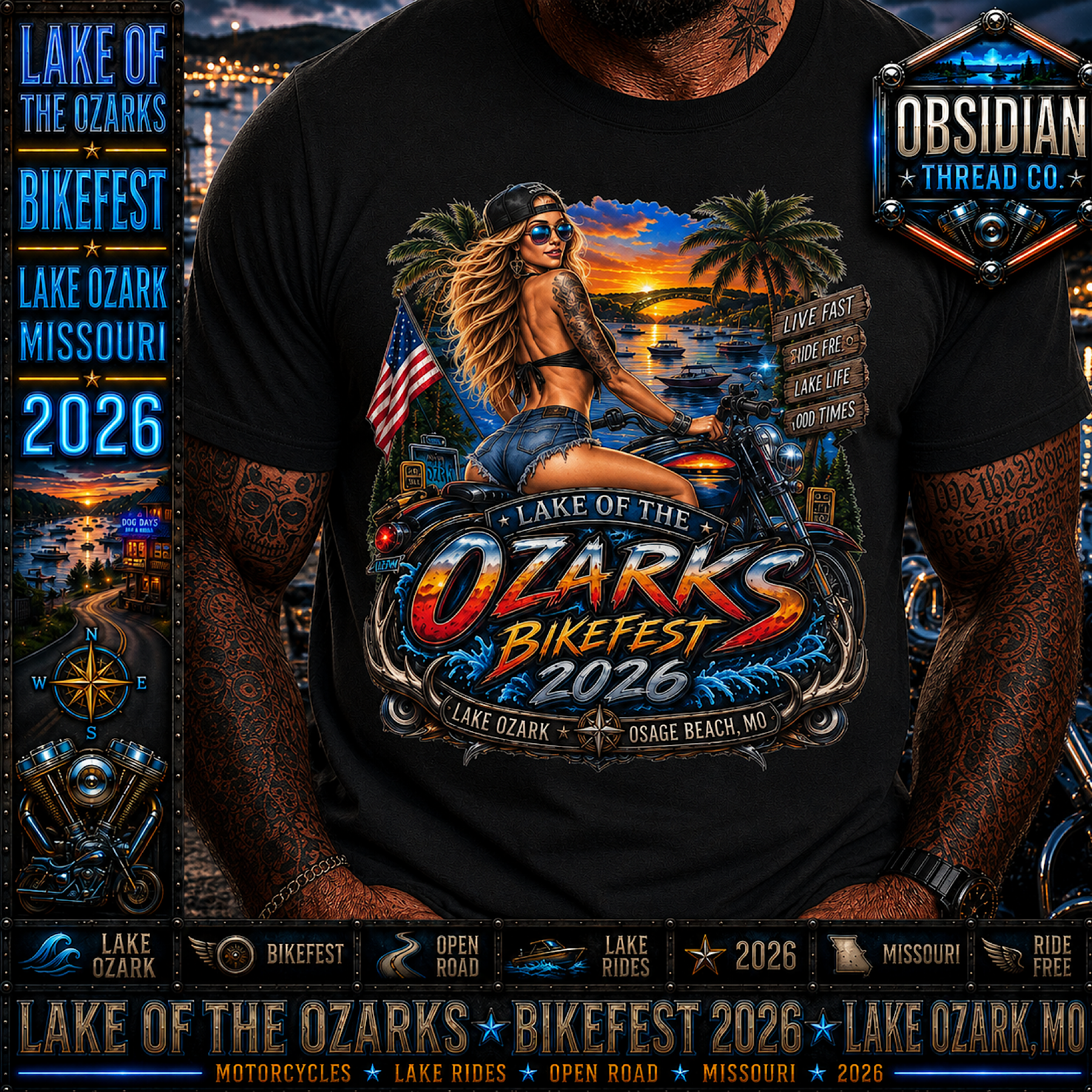Lake Ozarks Bikefest 2026 Missouri Motorcycle Rally Biker T-Shirt Tee No Harley product preview