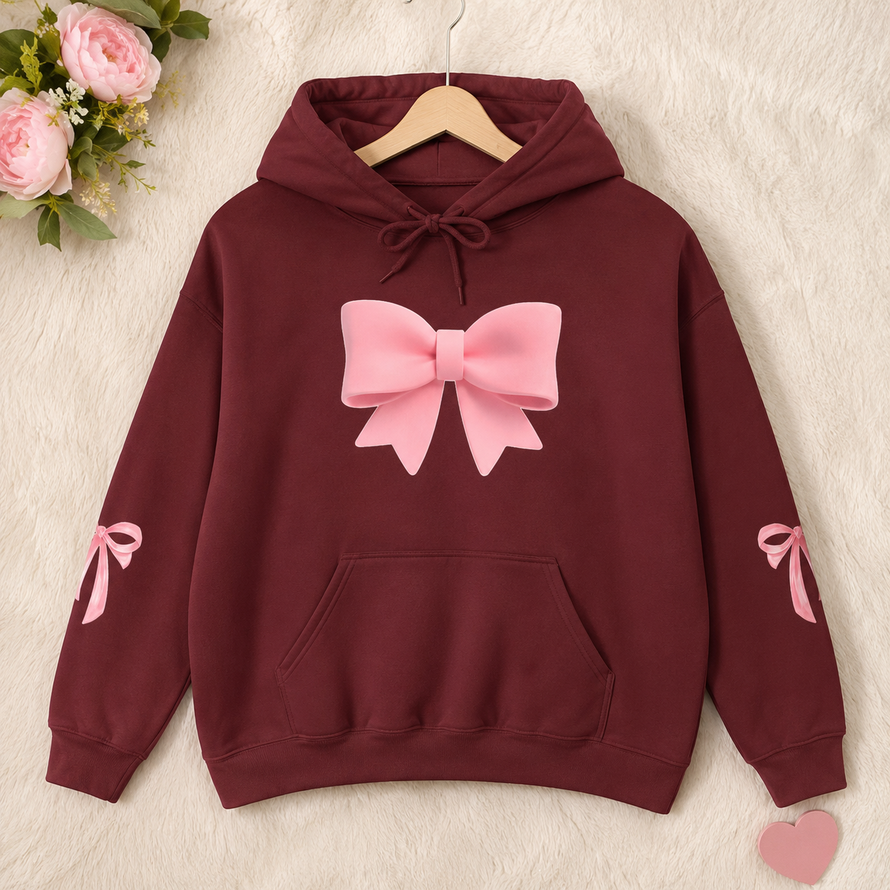 Pink Ribbon Bow Hoodie