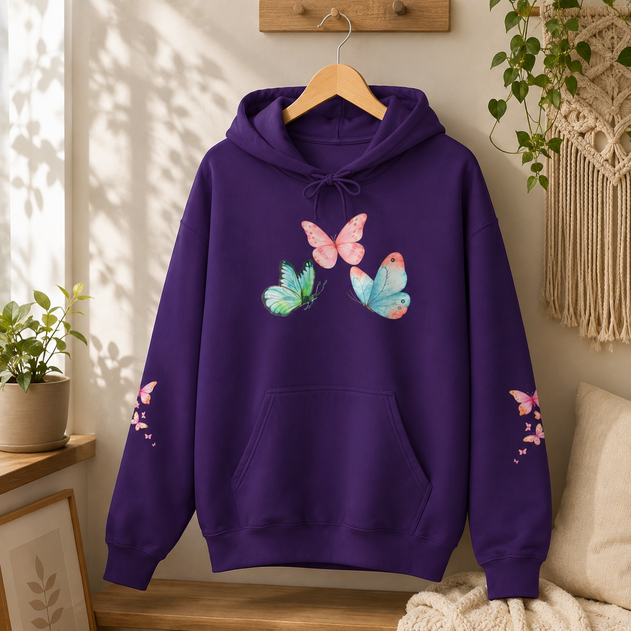 Watercolor Butterflies Hoodie