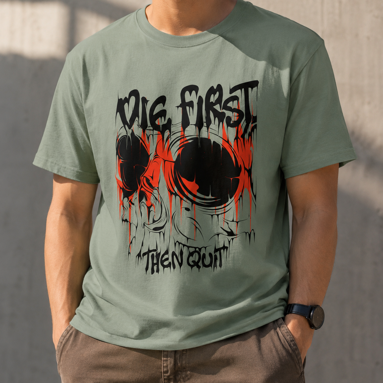 Die First skull flames T-Shirt