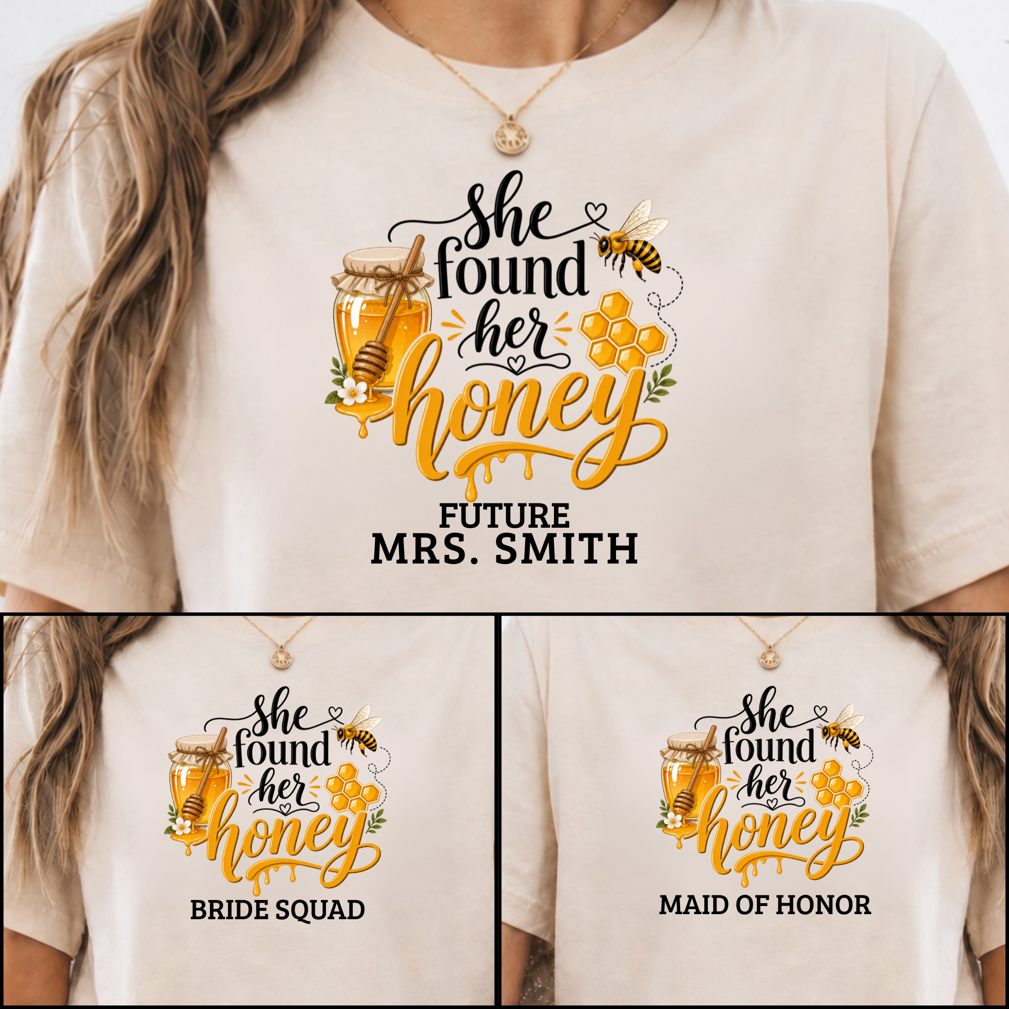 She Found Her Honey Personalized Bridesmaid Proposal Shirts, Bachelorette Shirts, Bridal Party Shirt, Bride Wedding Gift, Triche Treasures