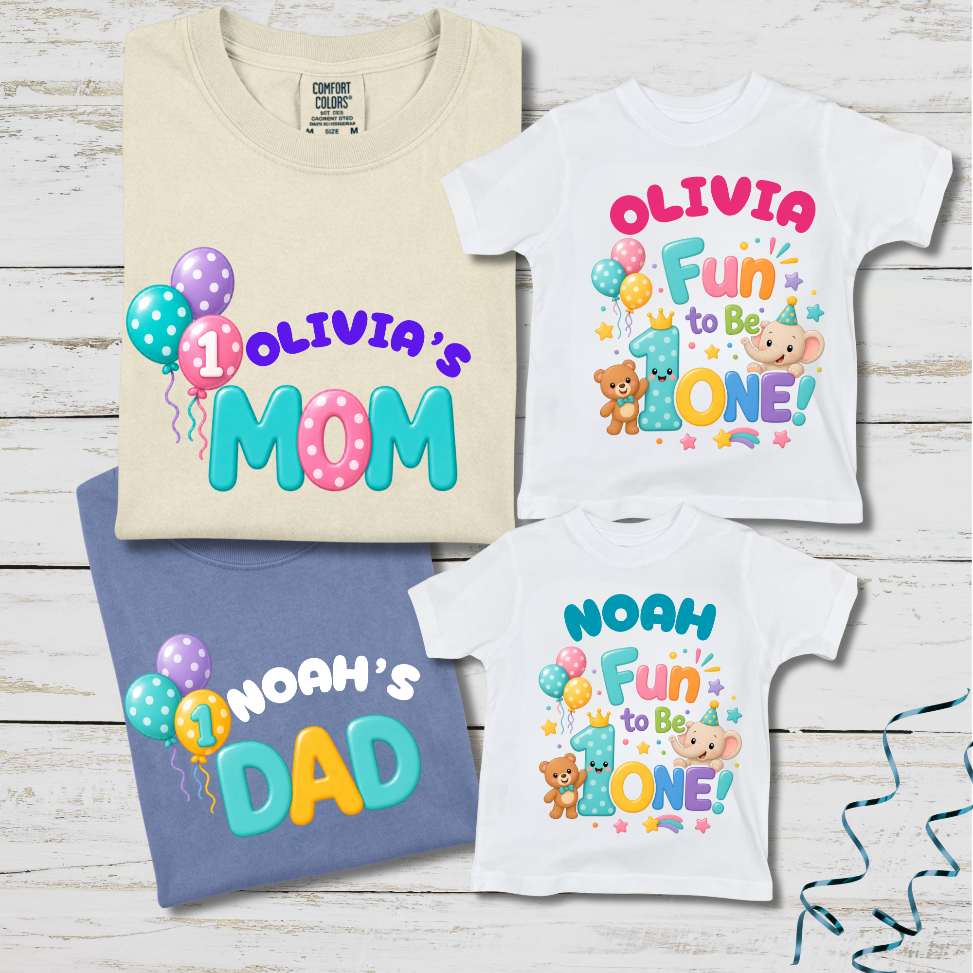 Its Fun to Be One Infant Tee, Personalized First Birthday Balloon Animals Shirt, Triche Treasures