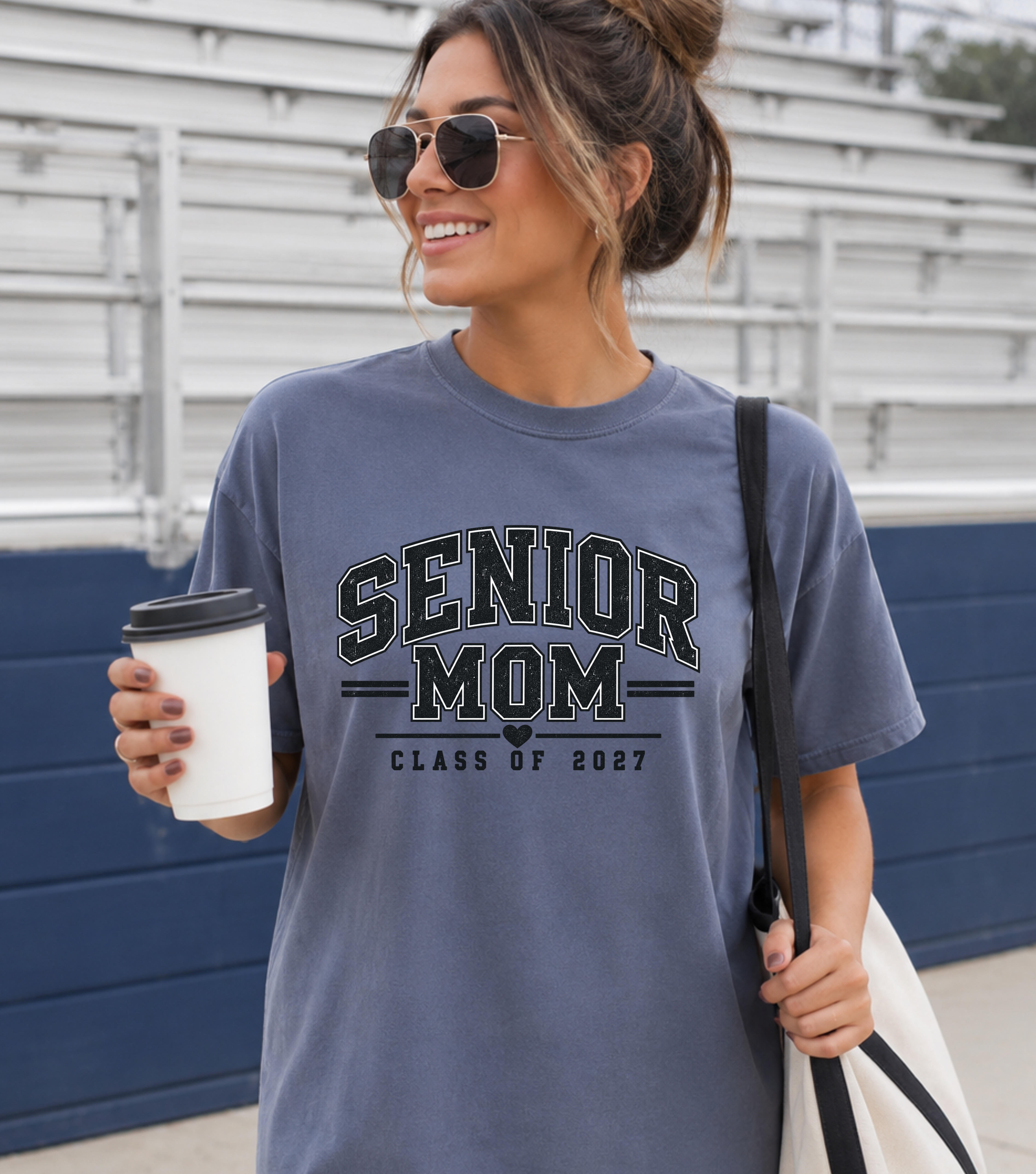 Senior Mom Shirt 2027, Class of 2027 Mom Comfort Colors Tee, Collegiate Senior Mom Shirt, Senior Year Graduation Mom Gift product thumbnail image