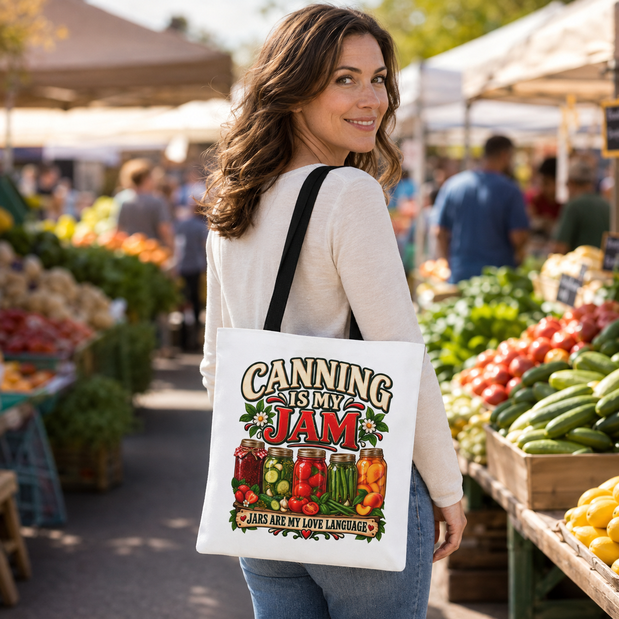 Canning Is My Jam Tote Bag, Canner Gift, Farmers Market Grocery Bag