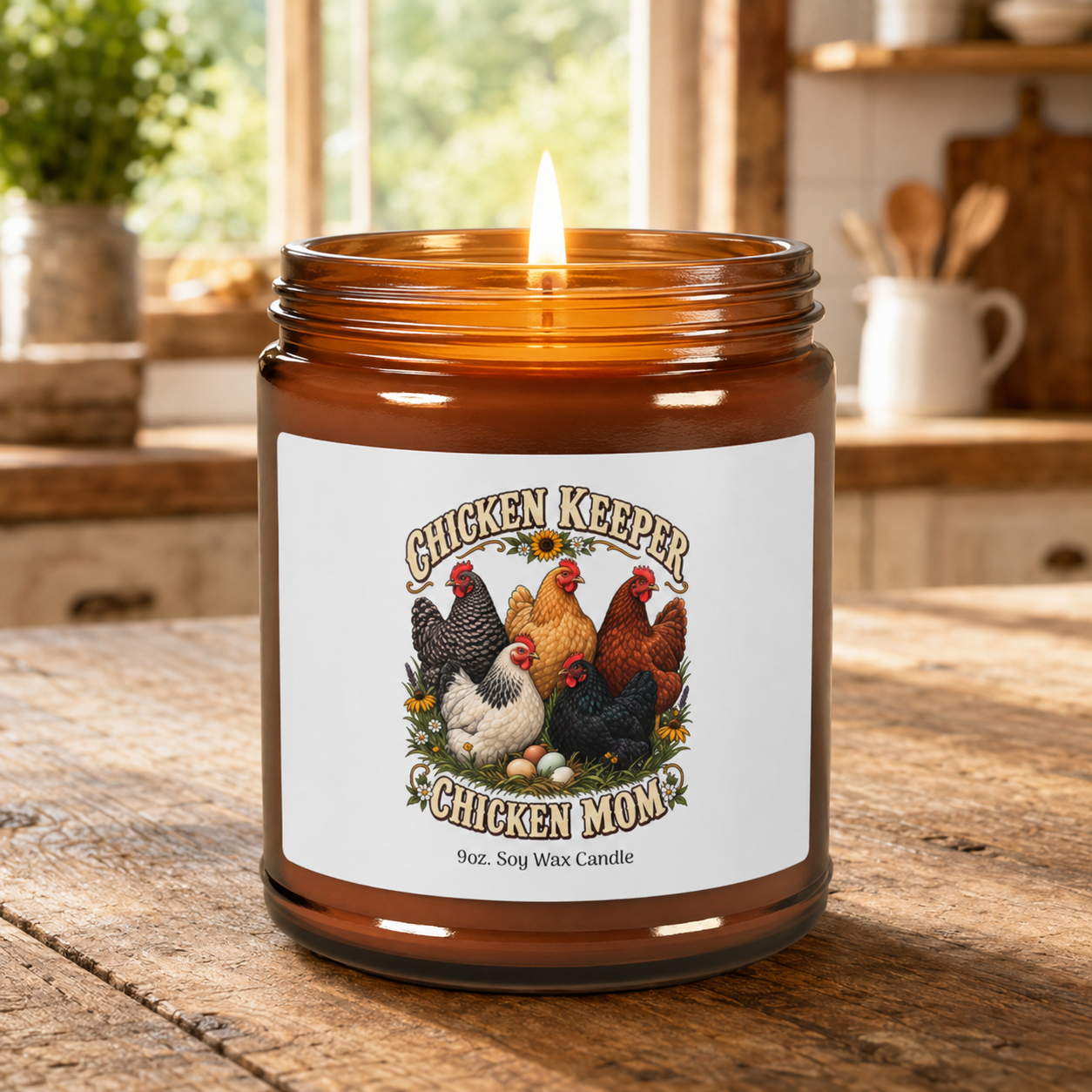 Chicken Mom Candle, Chicken Keeper Gift for Backyard Hen Lovers