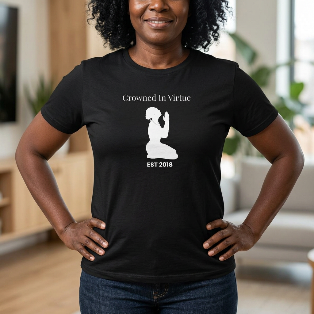 Crowned in Virtue Women’s Tee — “Courageous Intelligent Graceful Strong Wise Me” Inspirational Shirt view 2