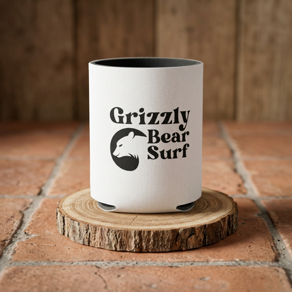 Grizzly Bear Surf Logo Stubby Cooler