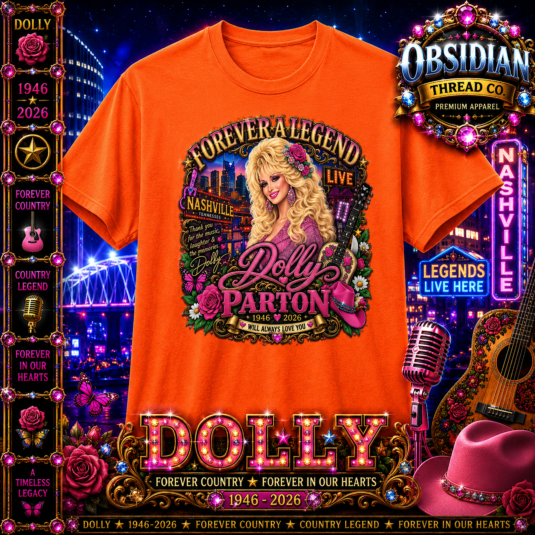 Dolly Parton RIP Shirt Memorial Tribute 1946-2026 Nashville Country Unisex Tee color preview 3