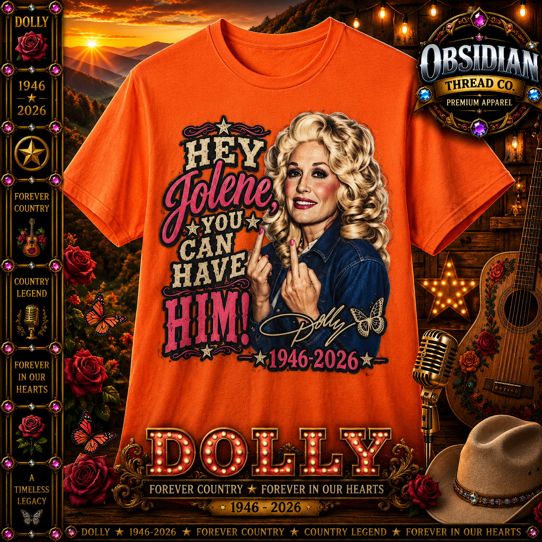 Dolly Parton Memorial Tribute Shirt RIP 1946-2026 Jolene Country Tee Unisex color preview 2