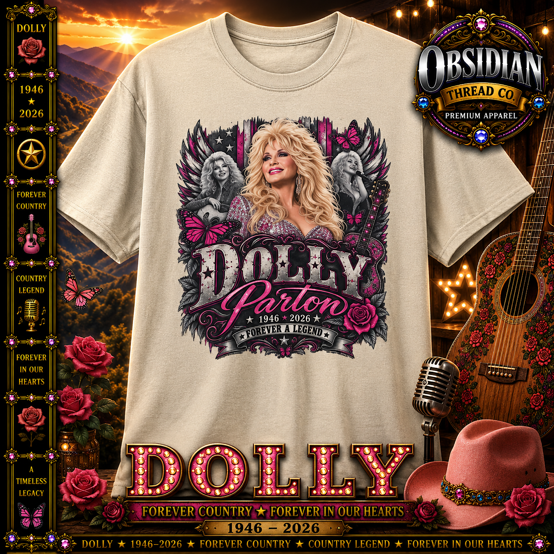 Dolly Parton RIP Shirt Memorial Tribute 1946-2026 Country Music Tee Unisex product preview