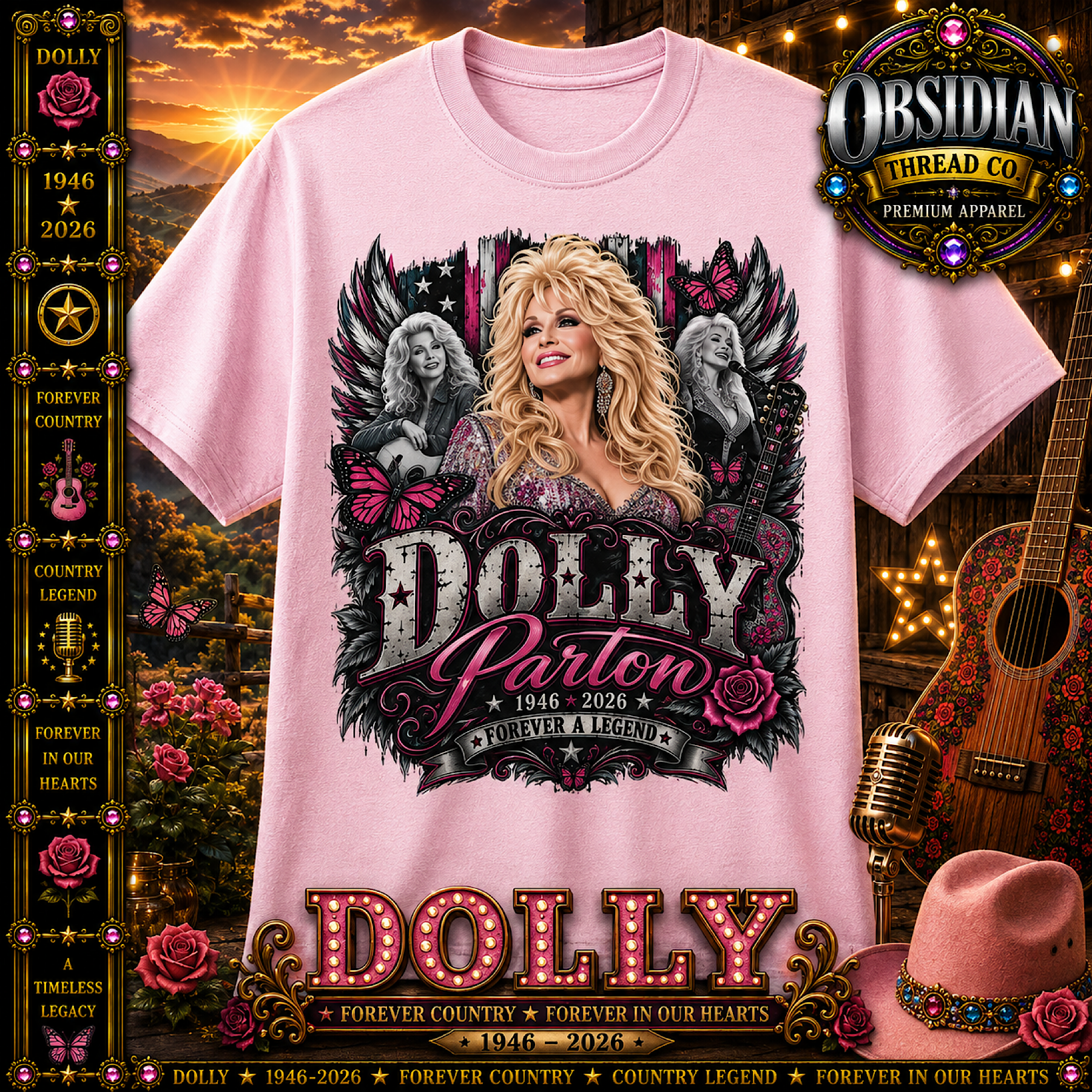 Dolly Parton RIP Shirt Memorial Tribute 1946-2026 Country Music Tee Unisex color preview 2
