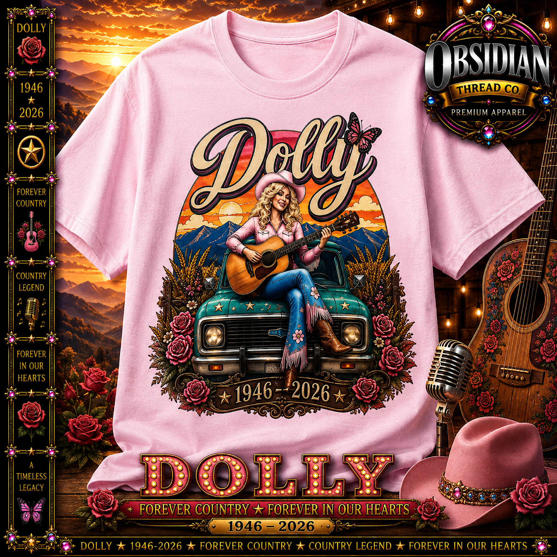 Dolly Parton Memorial Tribute Shirt RIP 1946-2026 Forever Country Unisex Tee product preview