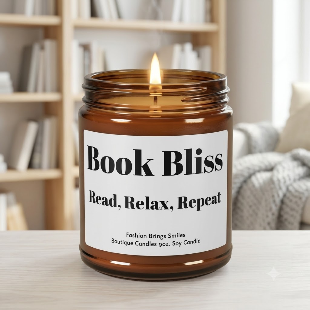 Book Bliss, Book Lover Candle, Reader Gift, Reading Nook Decor, Bookworm Gift, 9 oz Soy Candle