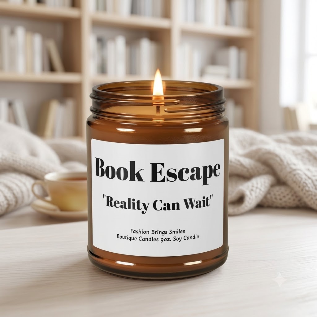 Book Escape, Book Lover Candle, Reader Gift, Reading Nook Decor, Bookworm Gift, Cozy 9 oz Soy Candle