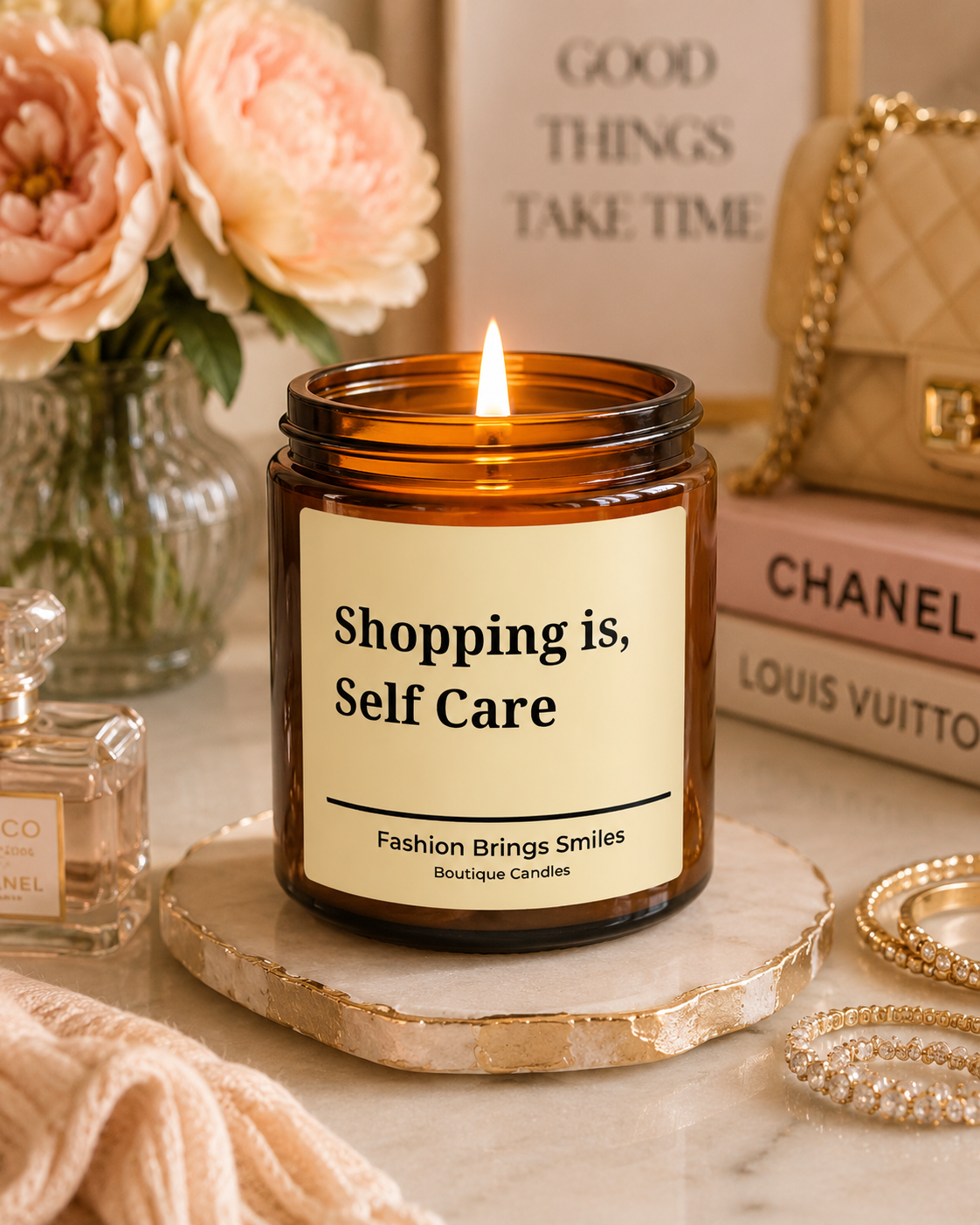 Shopping Is Self Care Scented Soy Candle Chic Fashion Gift