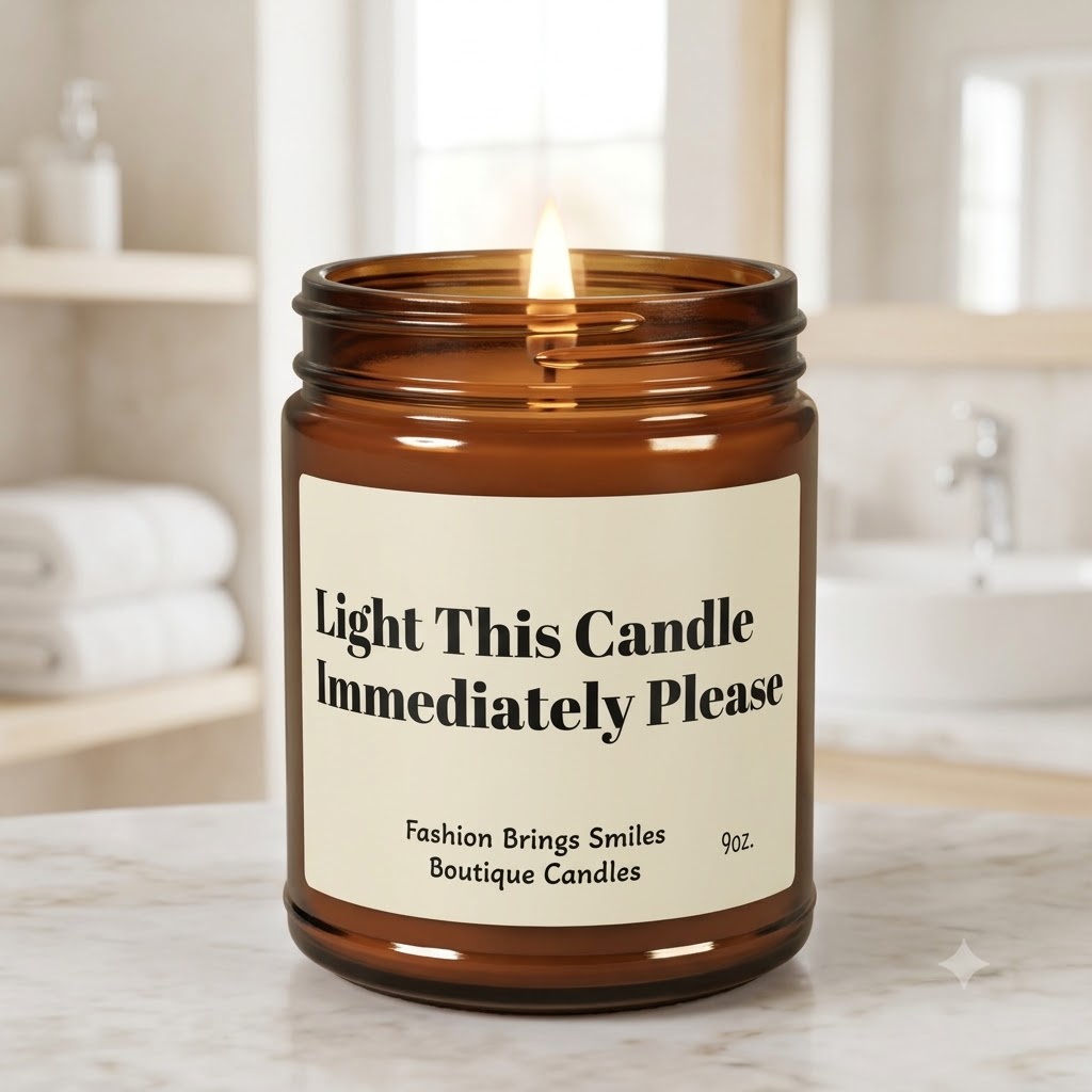 Funny Candle Light This Candle Immediately Please, Humorous Soy Candle Gift, Sarcastic Quote Candle, Funny Gift for Her, 9oz Amber Jar