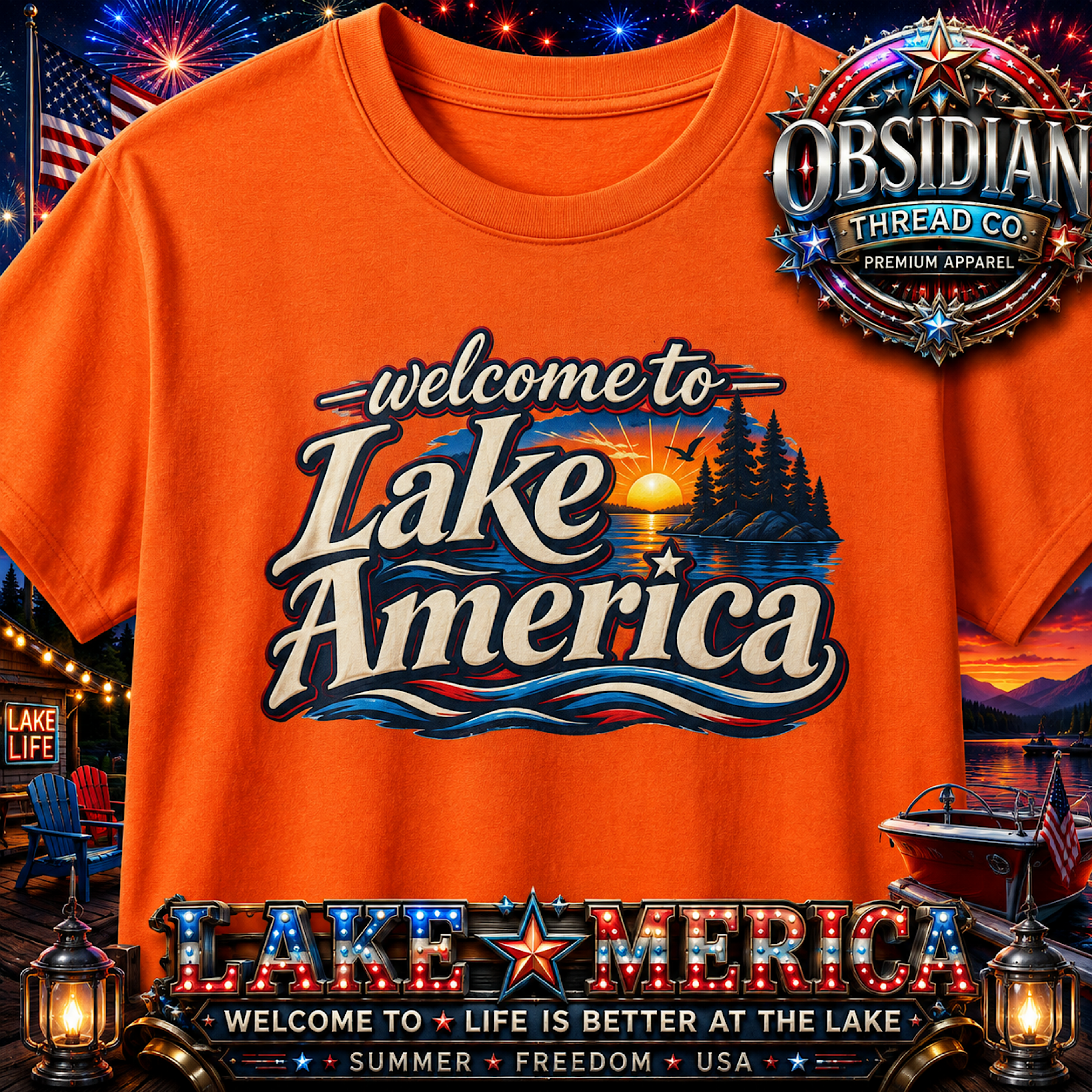 Lake America Lake Ontario President Trump Unisex Shirt USA Patriotic Lake Life  color preview 4