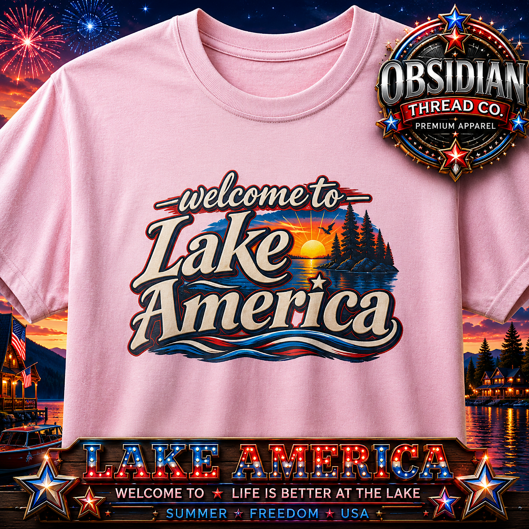 Lake America Lake Ontario President Trump Unisex Shirt USA Patriotic Lake Life  color preview 3