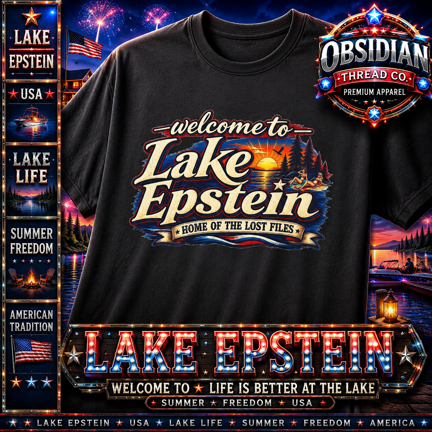 Lake Epstein Lake America Lake Ontario President Trump Unisex Shirt Lost Files  product preview