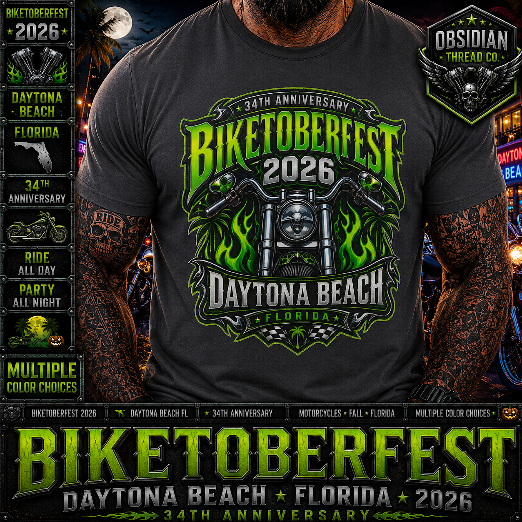 Biketoberfest 2026 Daytona Beach Florida  Motorcycle Bike Week Shirt No Harley product preview