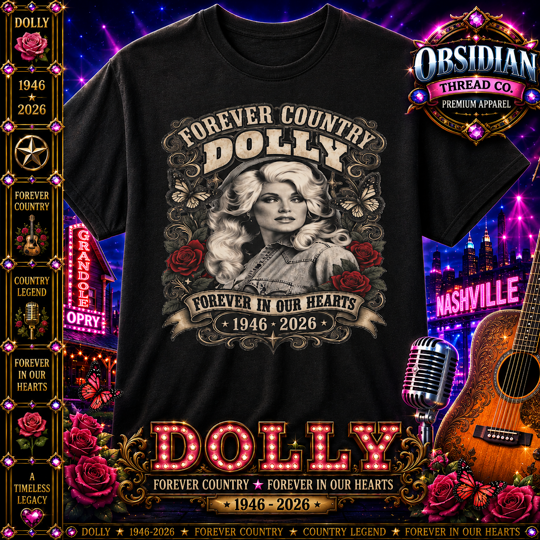 Dolly Parton Memorial Tribute Shirt RIP 1946-2026 Forever Country Unisex Tee product preview